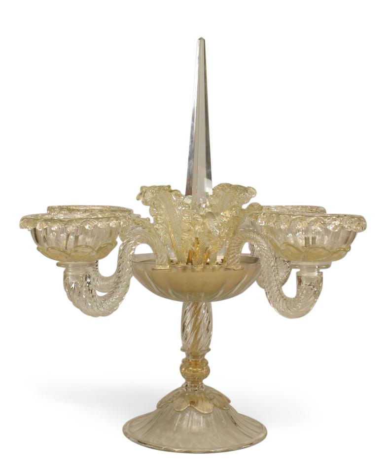 Rococo Paire de chandeliers italiens en verre de Murano de Venise en vente