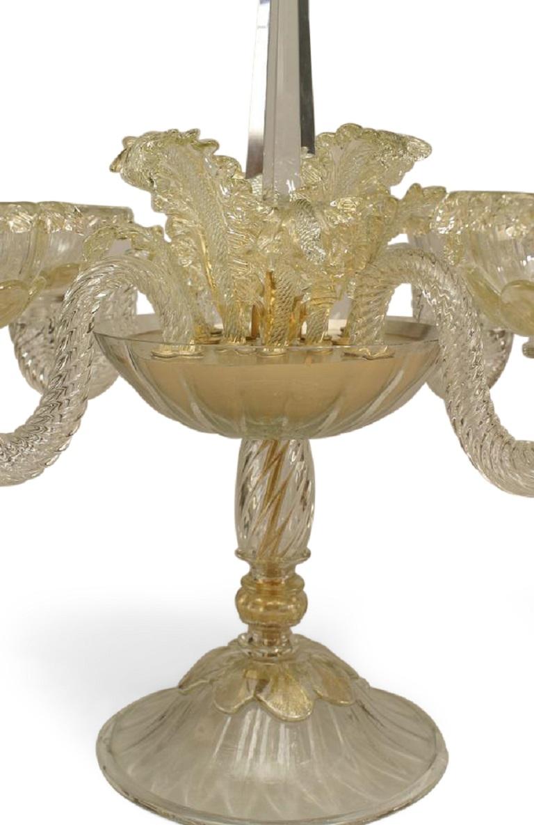 Rococo Pair of Italian Venetian Murano Glass Candelabras For Sale