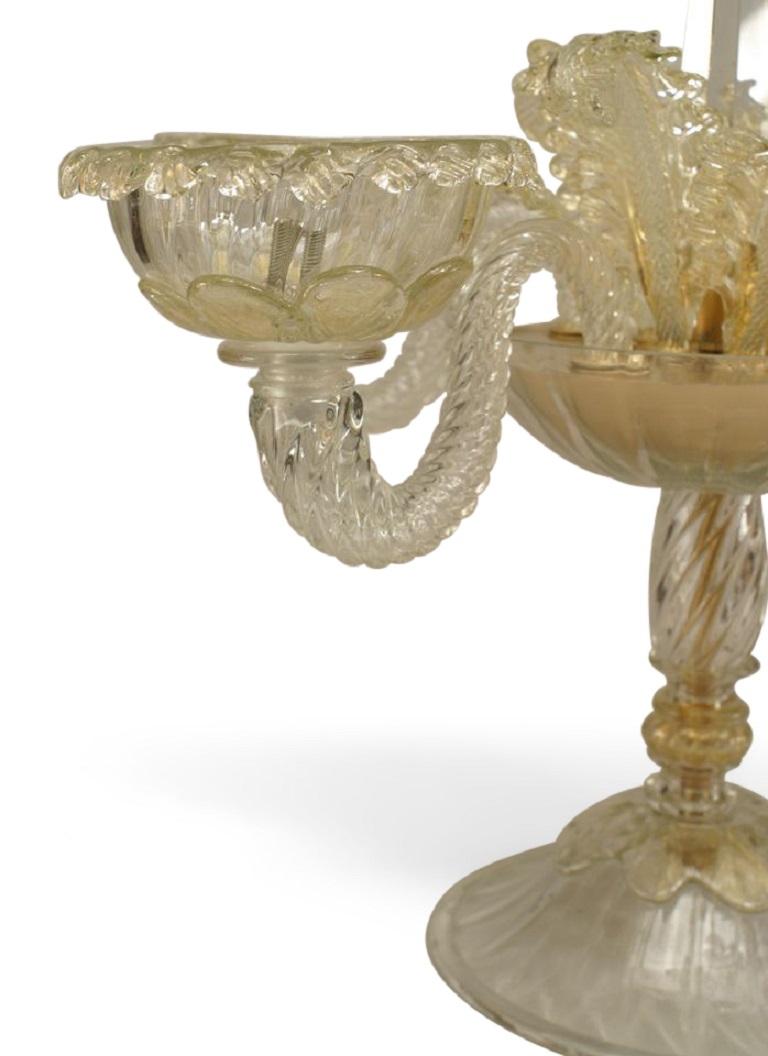 20ième siècle Paire de chandeliers italiens en verre de Murano de Venise en vente
