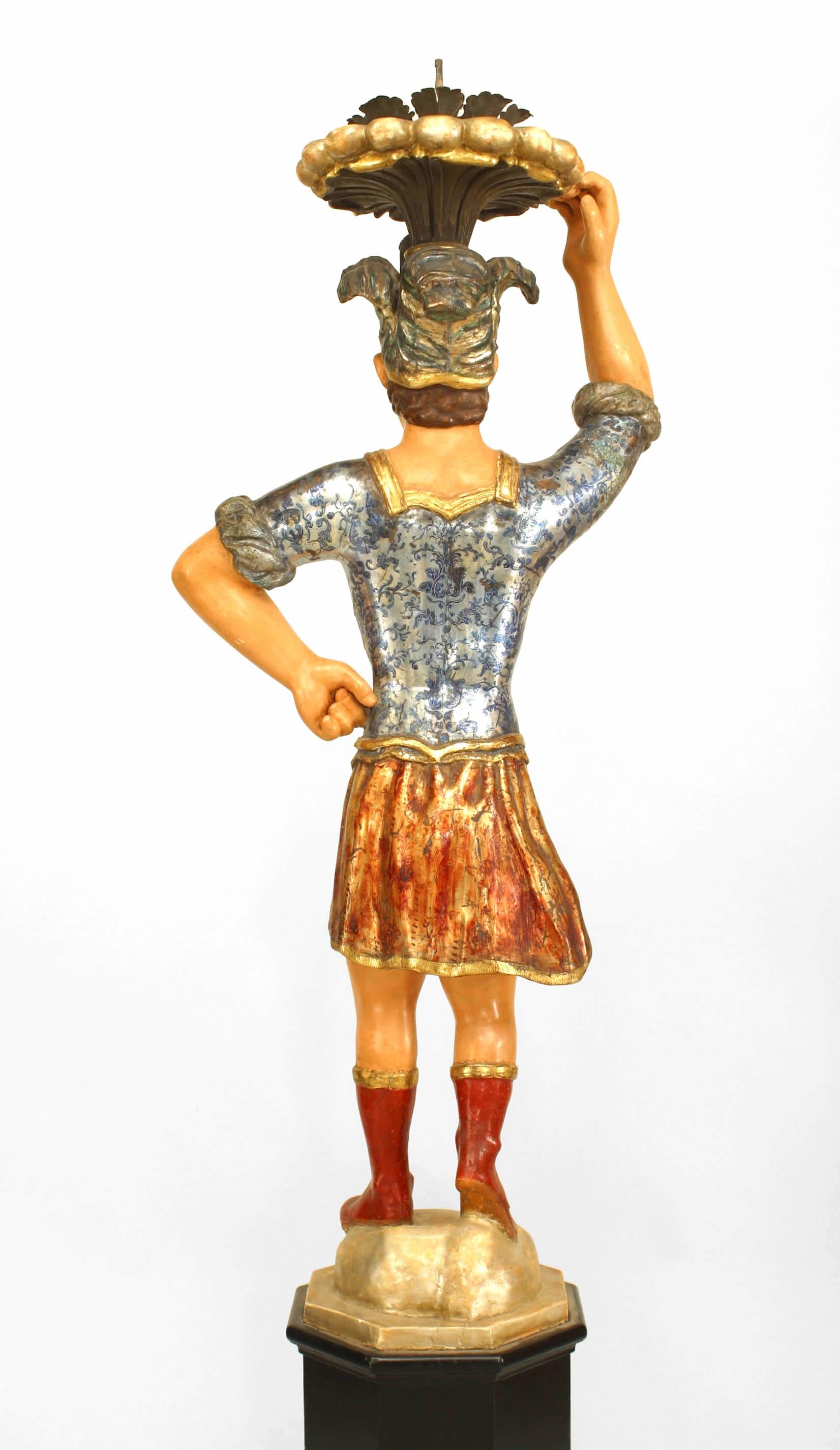 Pair of Italian Venetian Polychromed Figures In Good Condition For Sale In New York, NY