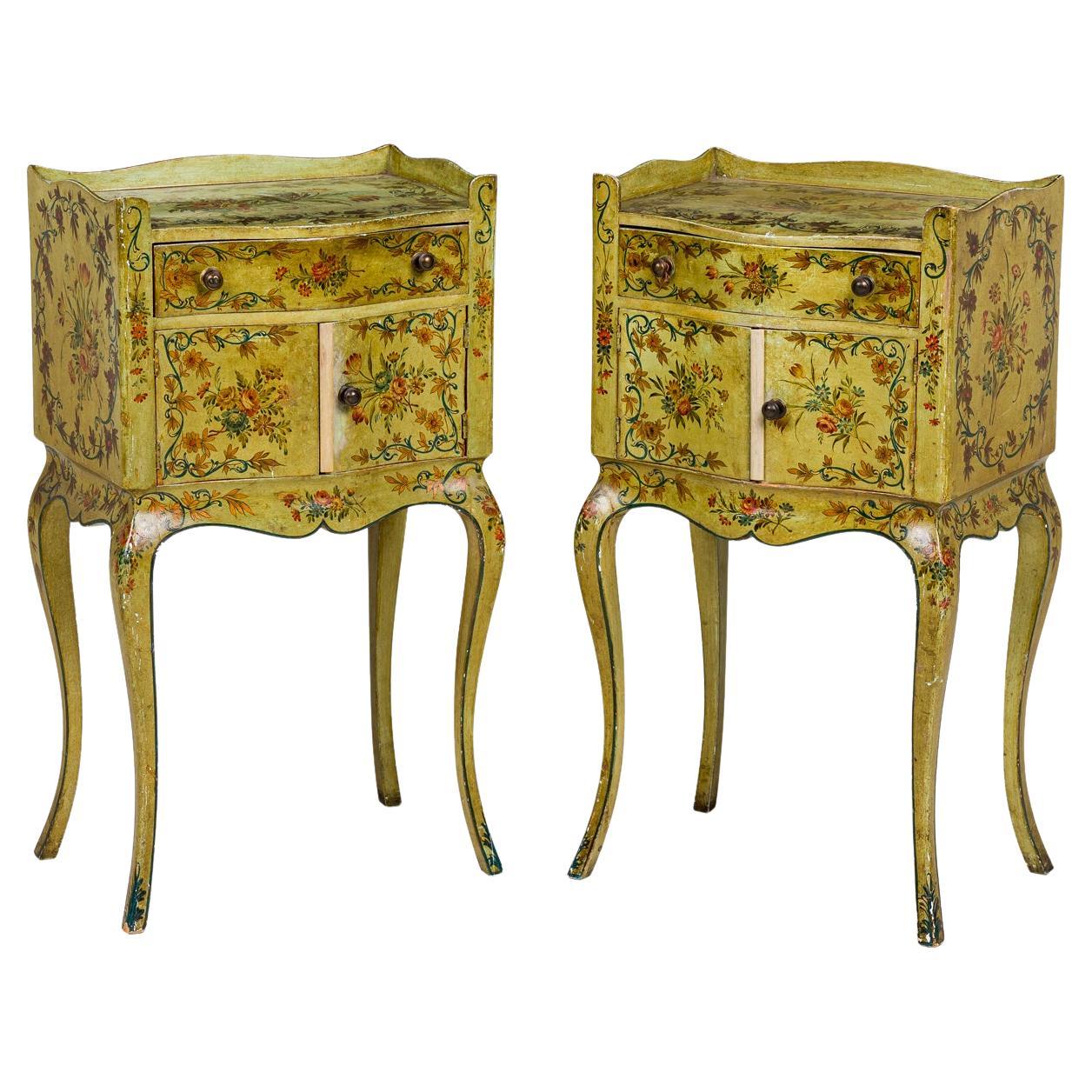 Pair of Italian Venetian Style Bedside Tables