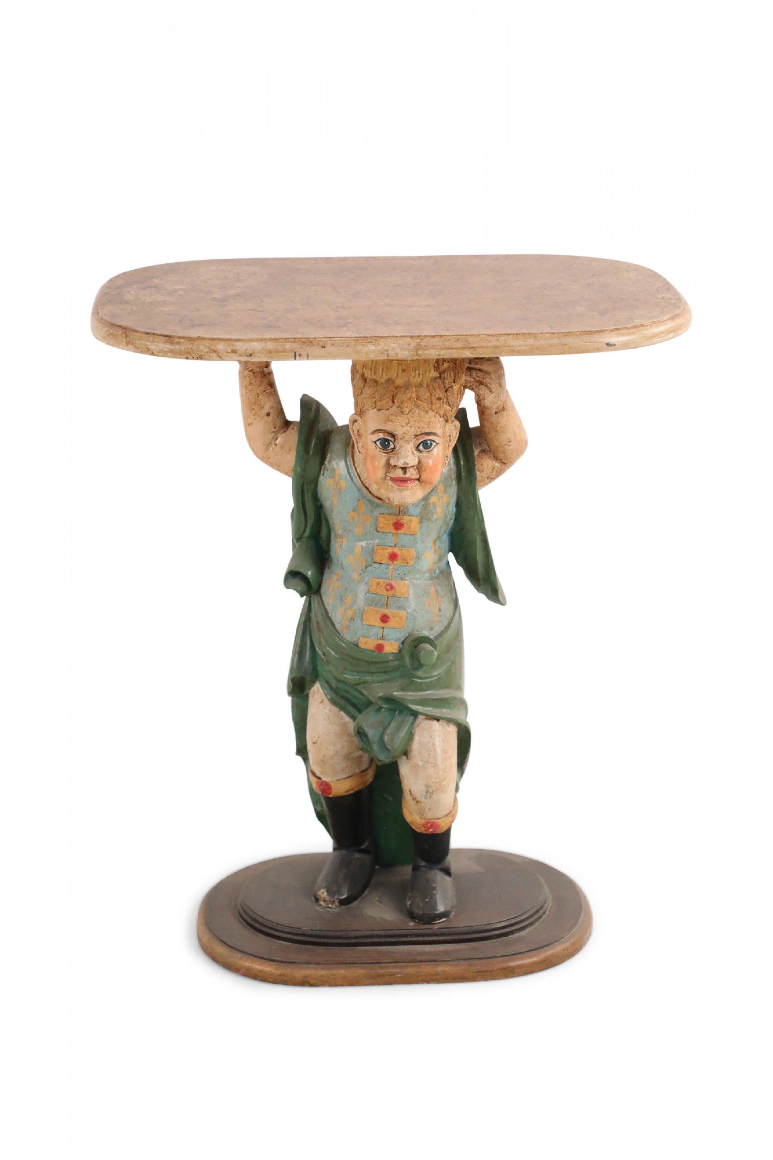 Pair of Italian Venetian Style Figurative Side Tables For Sale 2