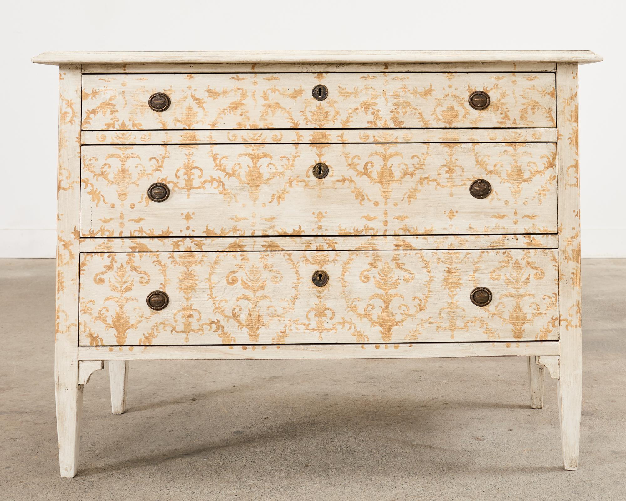 Pair of Italian Venetian Style Painted Pine Commodes or Chests For Sale 4