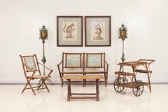 Pair of Italian Venetian Style Patinated Iron Floor Lamps