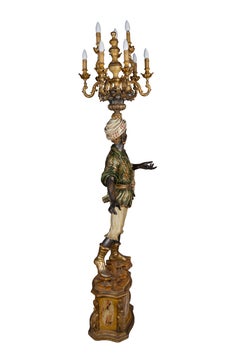 Pair of Italian Venetian Style Torchiere Floor Lamps