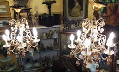 Paar italienische Venedig Murano Glas Kristall Obst hängenden Kronleuchter
