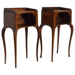 Pair of Italian, Venice, Walnut Bedside Tables or Cabinets, 18th Century