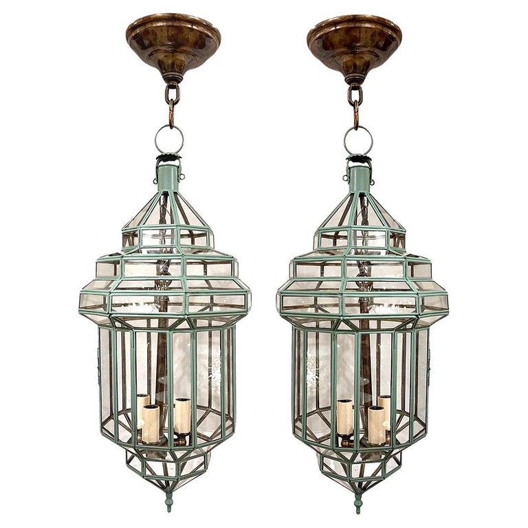 Italian Verdigris Lanterns, 1950s, offered by Carlos De La Puente Antiques