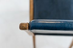Paire de fauteuils italiens vintage en tissu bleu, années 1950
