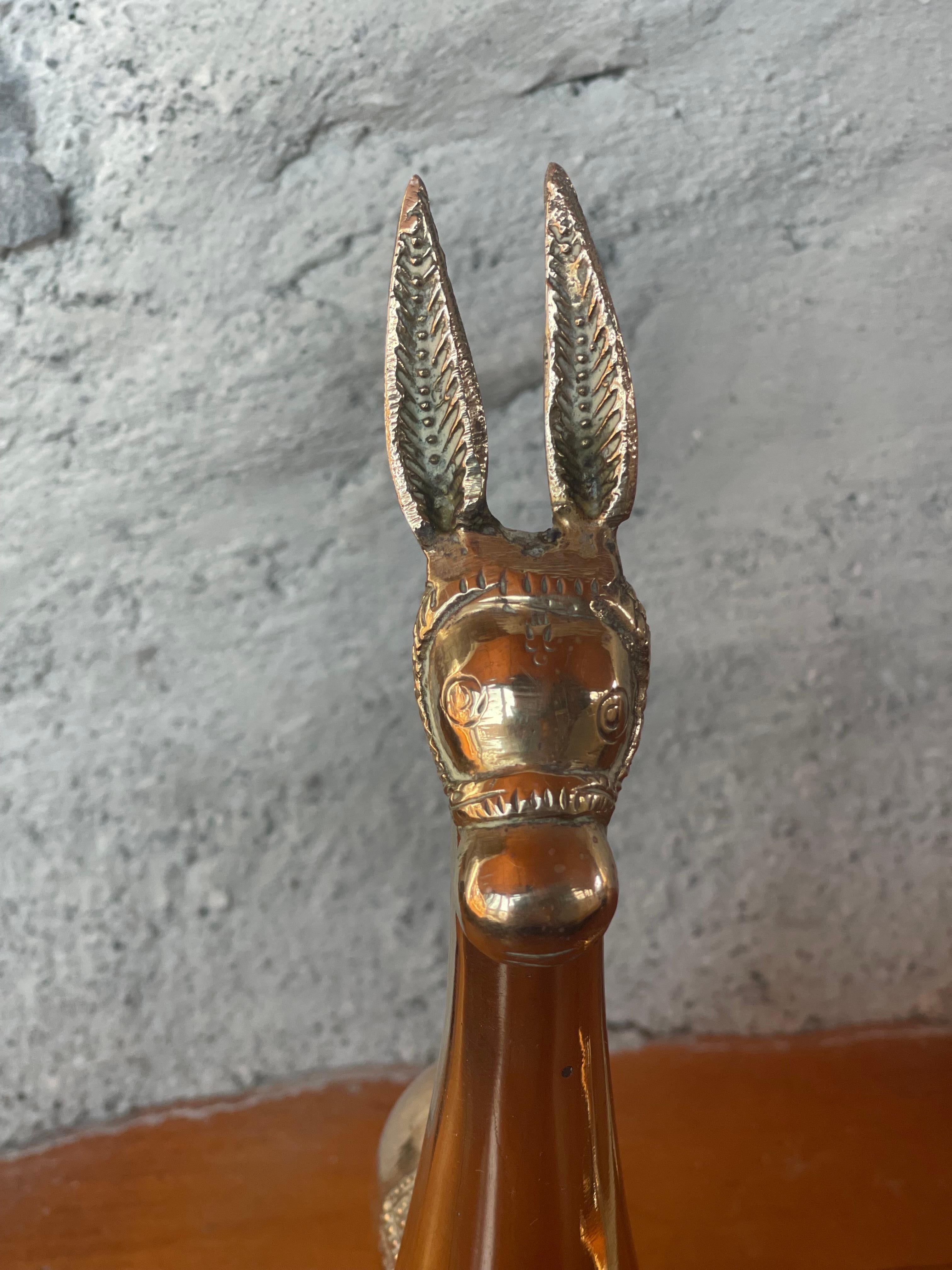 20ième siècle Paire d'ânes italiens en laiton, années 1950 en vente
