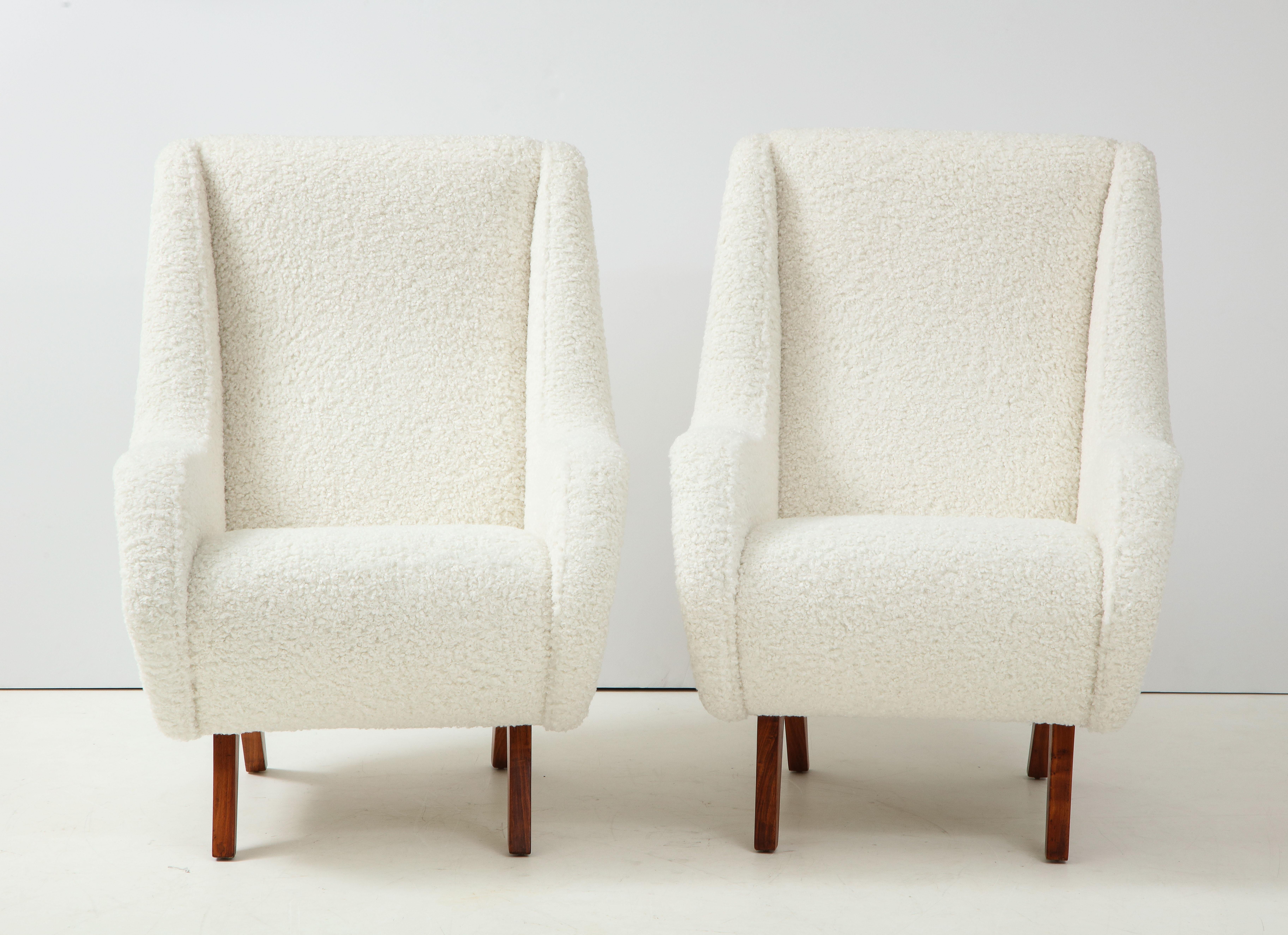 Pair of Italian Vintage Faux Shearling Lounge Chairs 5