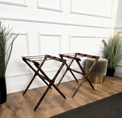 Pair of Italian Vintage Foldable Luggage Racks Stands