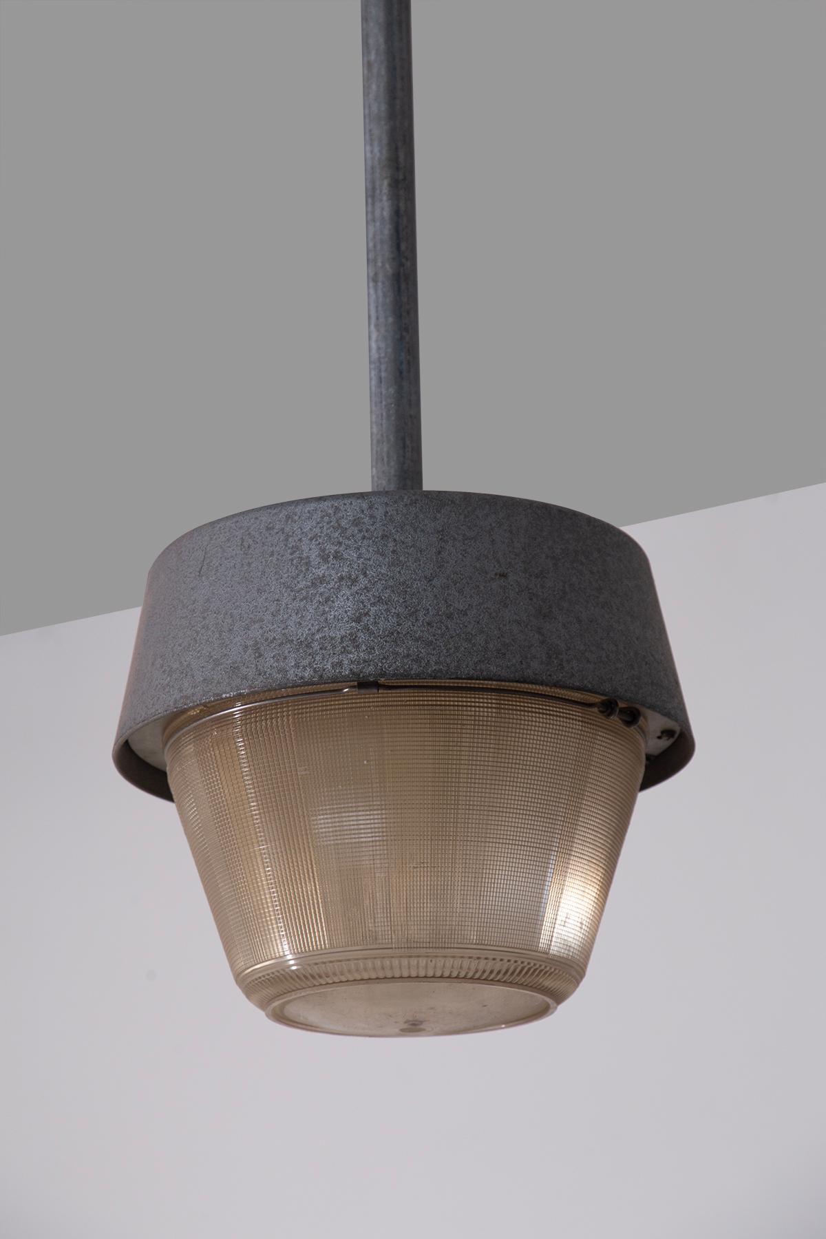 Pareja de lámparas industriales italianas vintage de aluminio Italian en venta