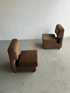 Pair of Italian Vintage Memphis Style Postmodern Lounge Chairs, 1970s, Italy