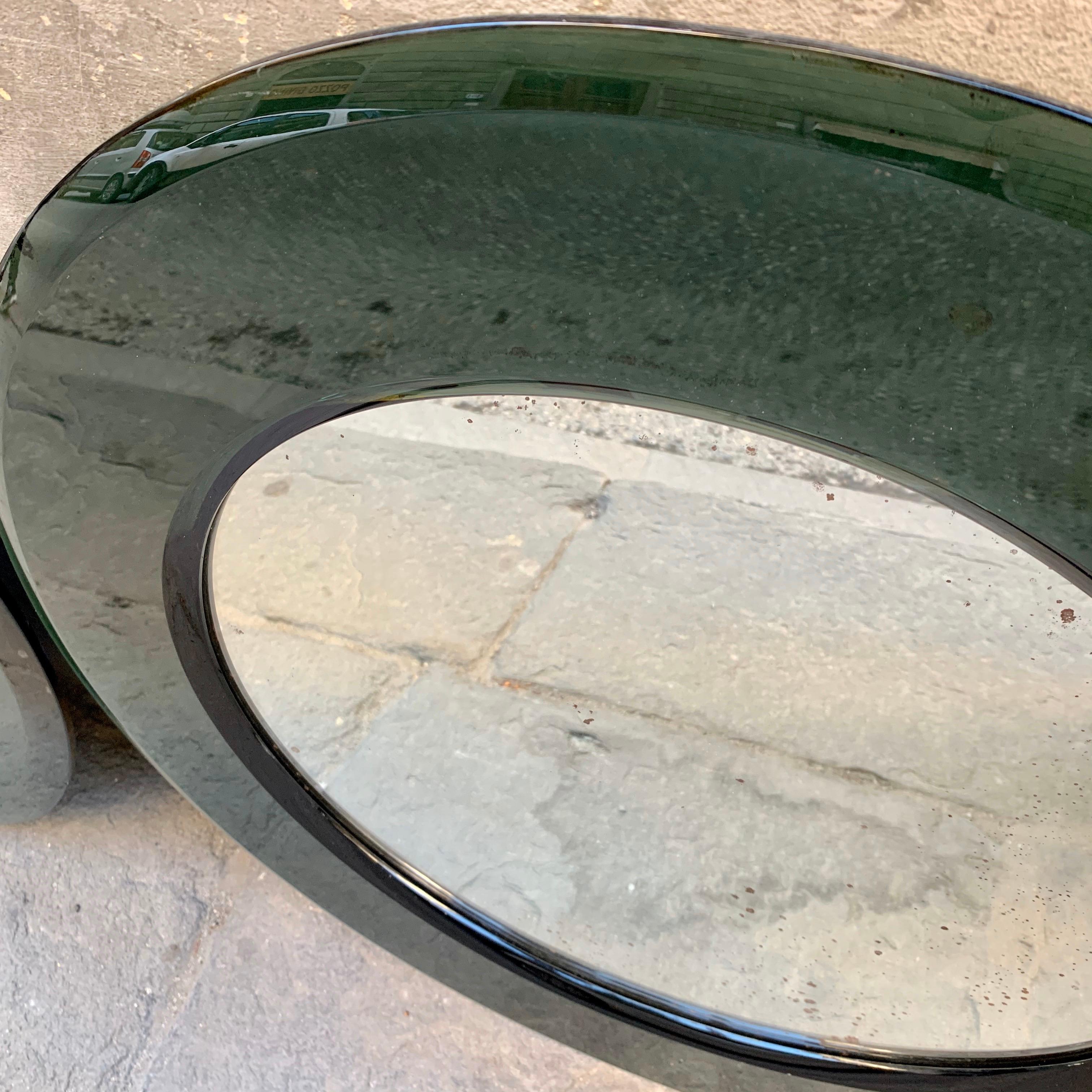 Pair of Italian Vintage Mirrors with Green Glass Frame, 1970s 2