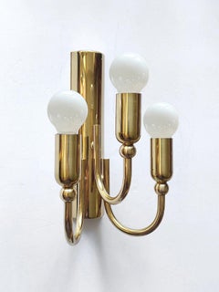 Pair of Italian Vintage Modernist Brass Sciolari Wall Lights Sconces