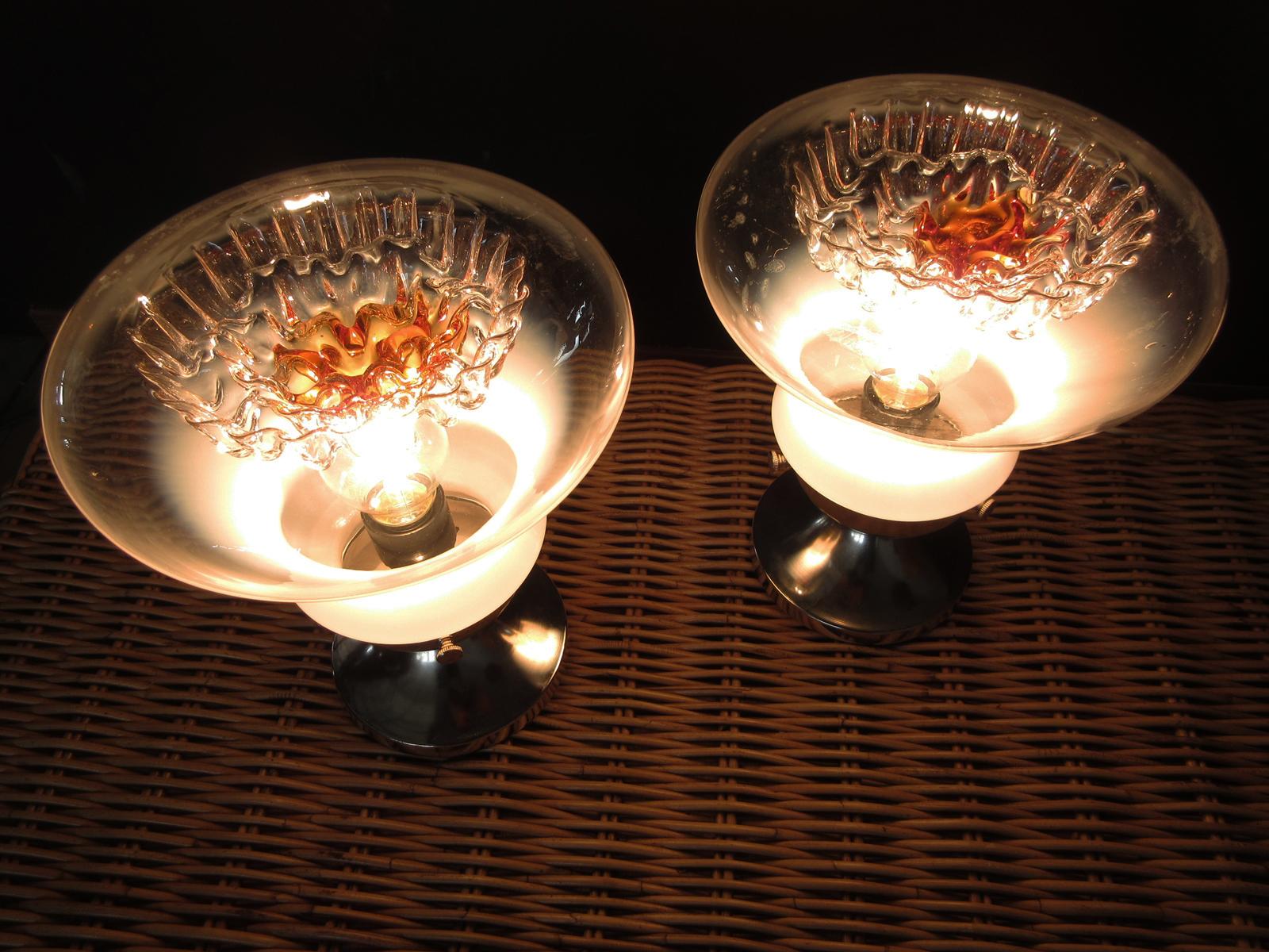 Pair of Italian Vintage Murano Caramel Glass Table Lamp, Mazzega Style 6