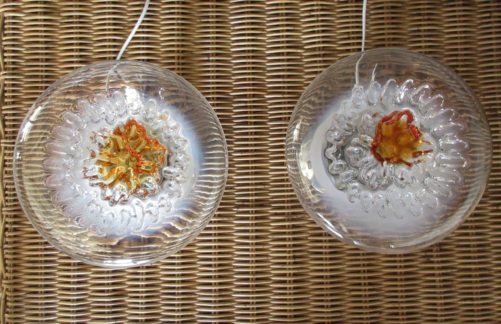 Pair of Italian Vintage Murano Caramel Glass Table Lamp, Mazzega Style 9