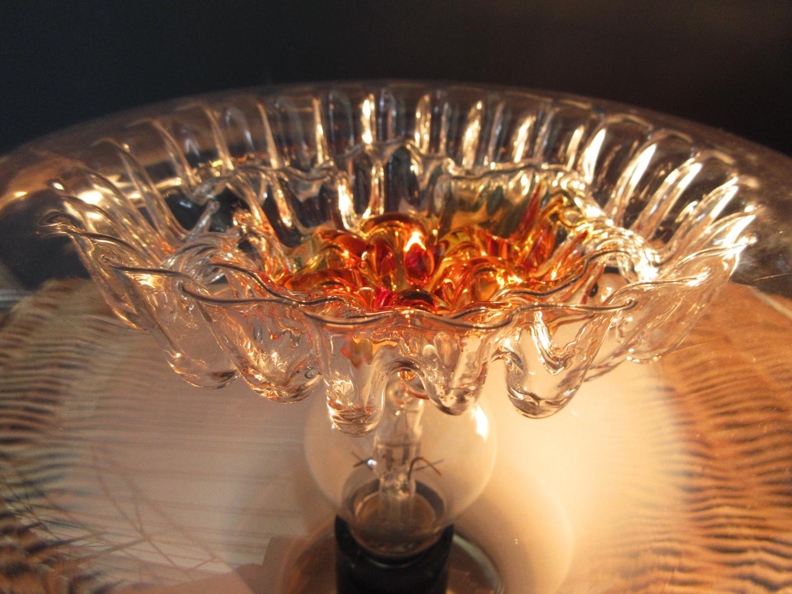 Pair of Italian Vintage Murano Caramel Glass Table Lamp, Mazzega Style In Good Condition In Gaiarine Frazione Francenigo (TV), IT