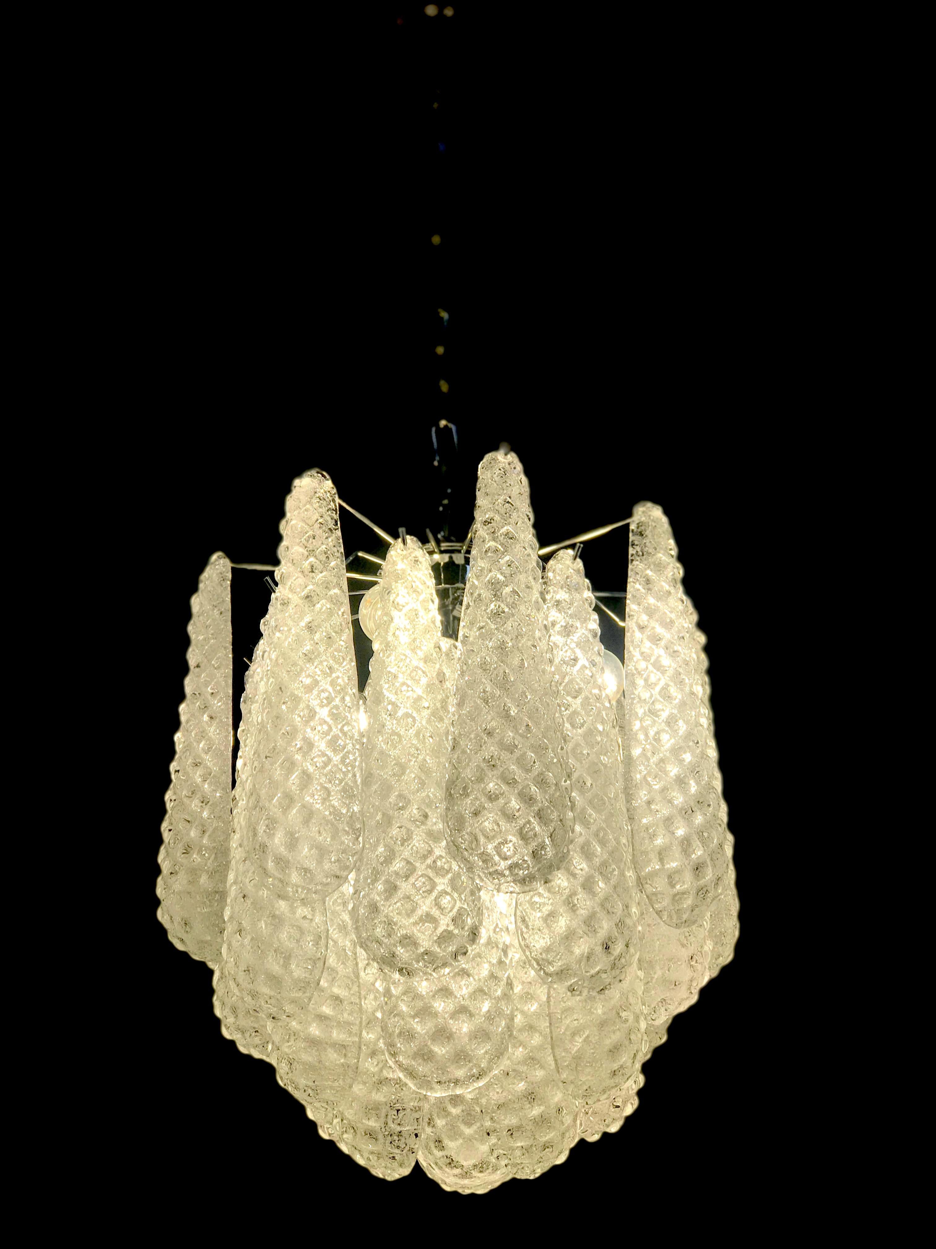 Pair of Italian Vintage Murano Chandeliers, 1990s In Excellent Condition In Rome, IT