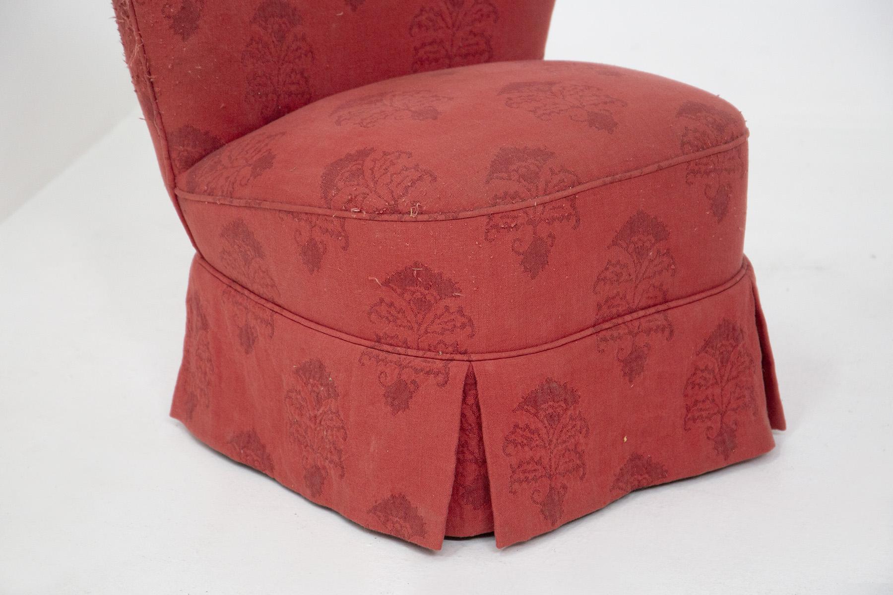 Paire de fauteuils rouges italiens vintage Bon état - En vente à Milano, IT