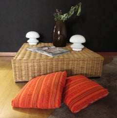 Pair of Italian Vintage Space Age Murano White Glass Table Lamp