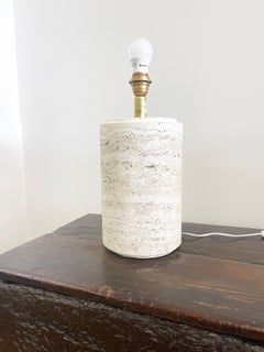 Pair of Italian Vintage Travertine Table Lamps