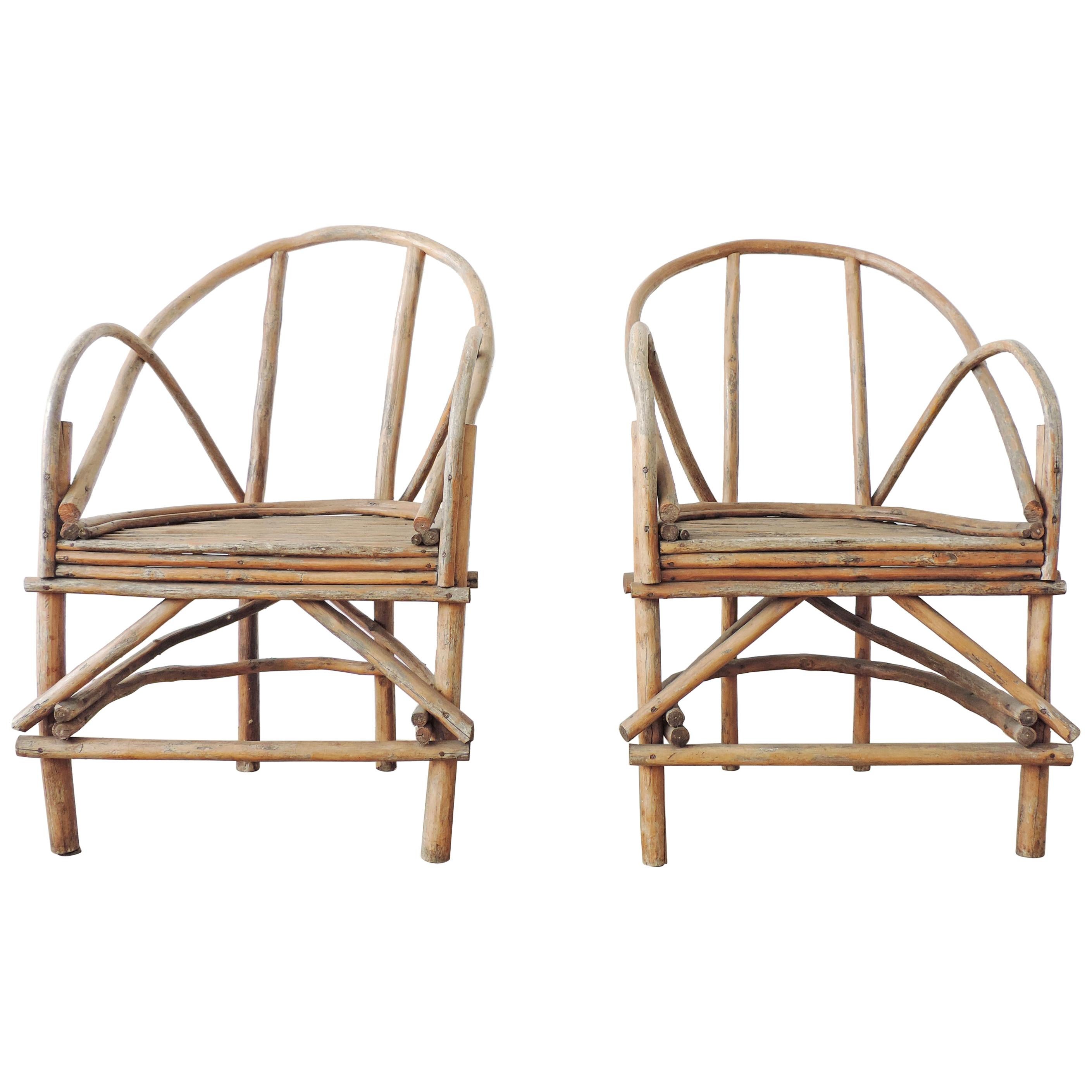 Pair of Italian Vintage Tree Branch Armchairs, Italy, 1960s