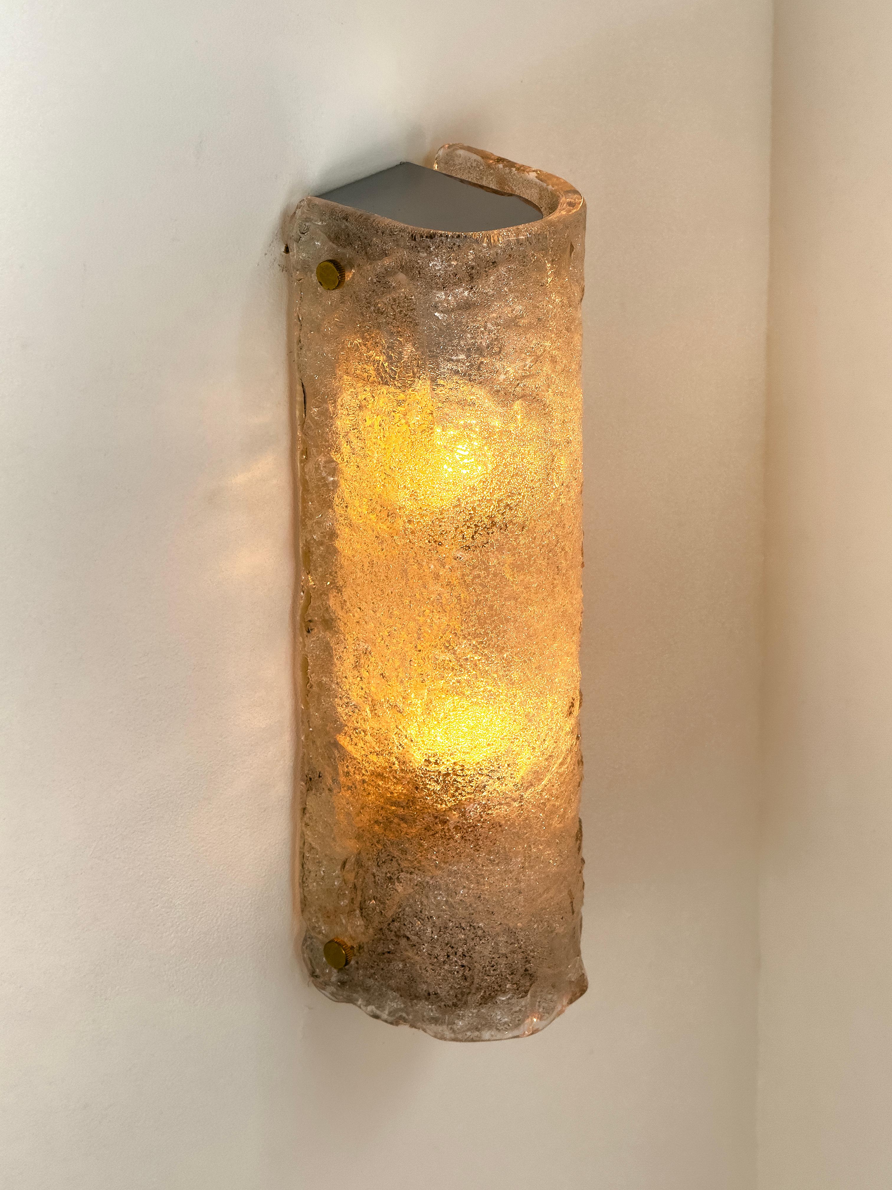 Pareja de Apliques de Pared Vintage Italianos - Vidrio Esmerilado Artesanal, 1960/70 en venta 5