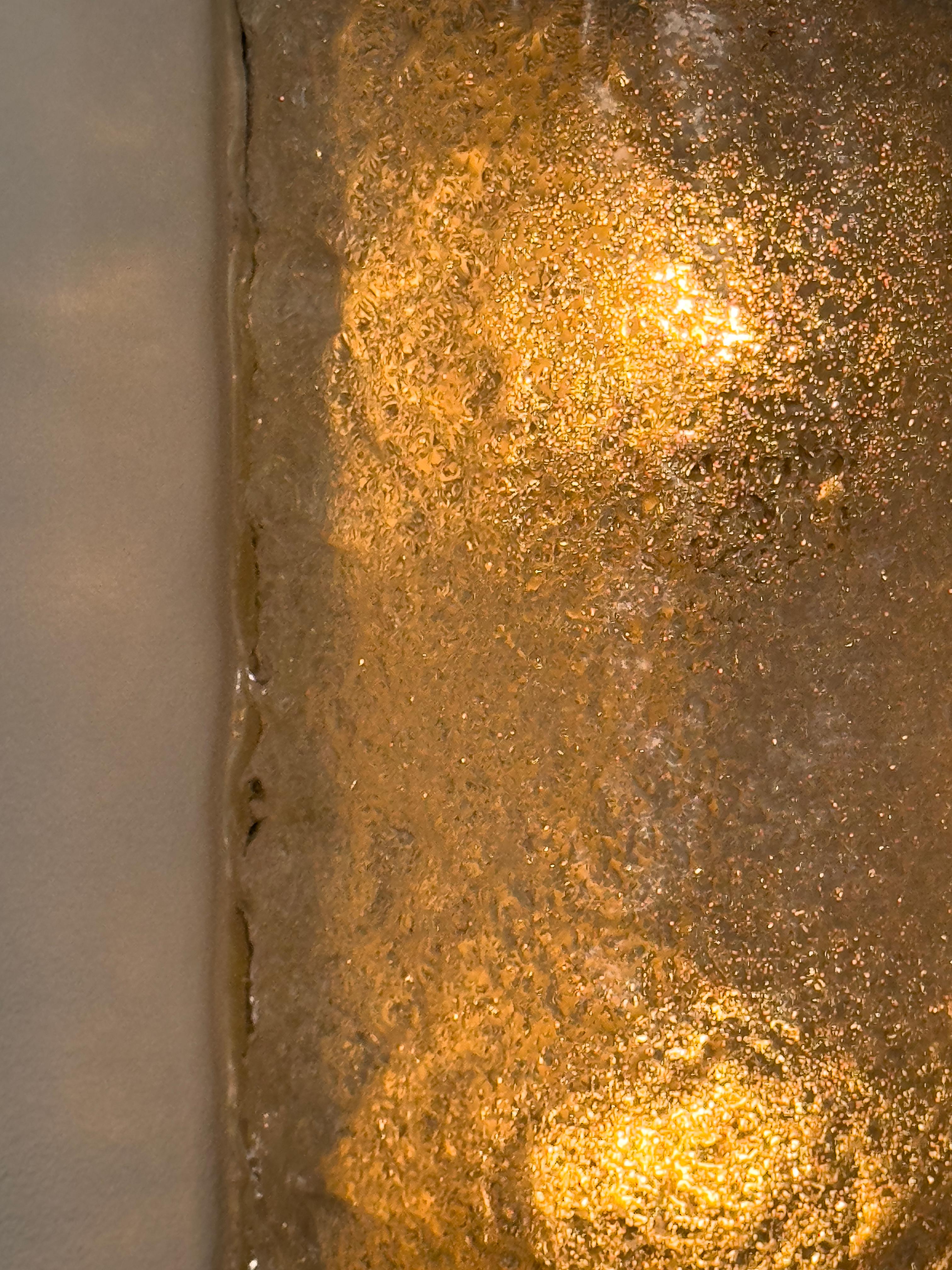 Pareja de Apliques de Pared Vintage Italianos - Vidrio Esmerilado Artesanal, 1960/70 en venta 6