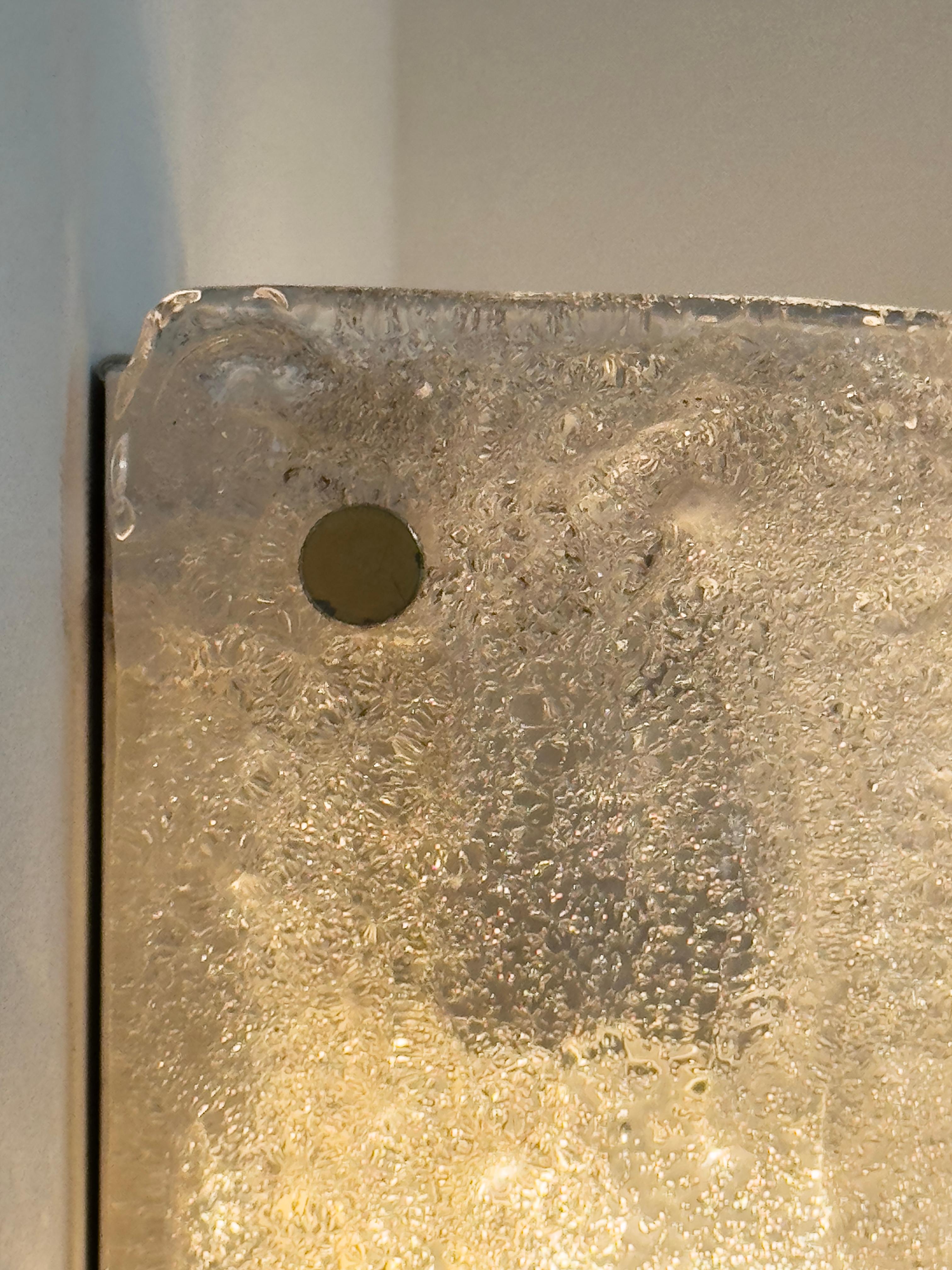 Pareja de Apliques de Pared Vintage Italianos - Vidrio Esmerilado Artesanal, 1960/70 en venta 2