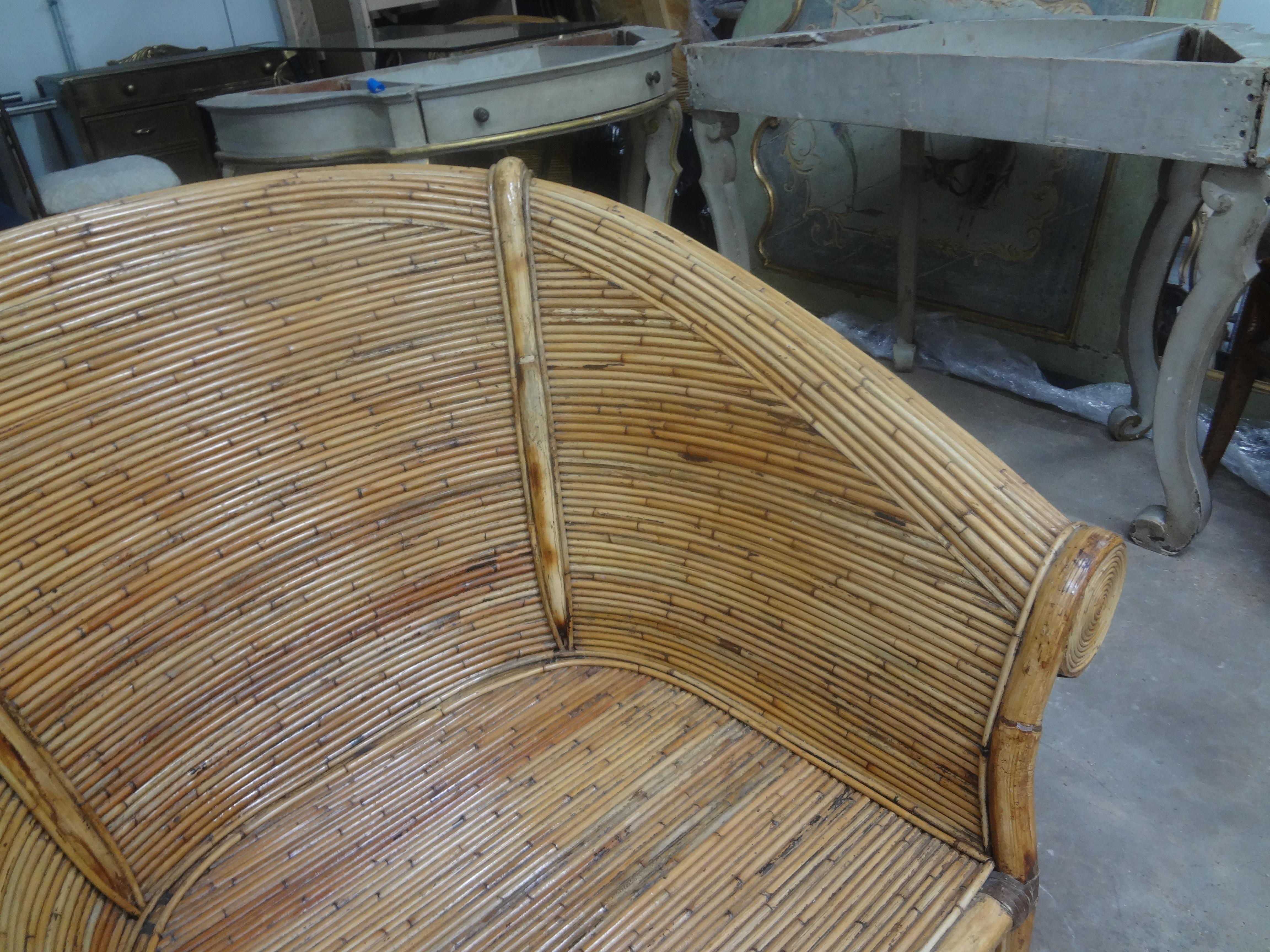 Paire de chaises longues italiennes Vivai del Sud en bois de roseau en vente 6