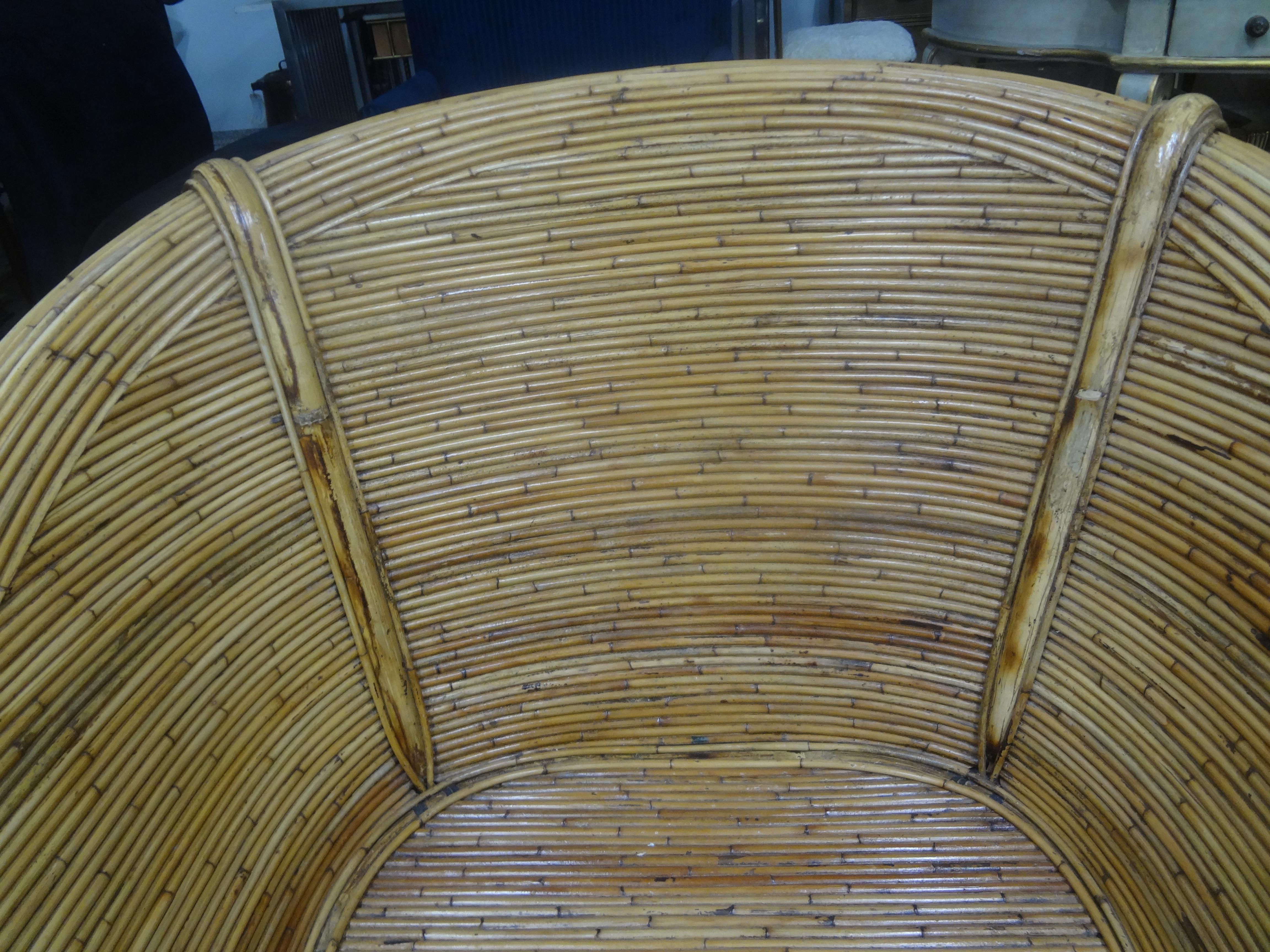 Paire de chaises longues italiennes Vivai del Sud en bois de roseau en vente 8
