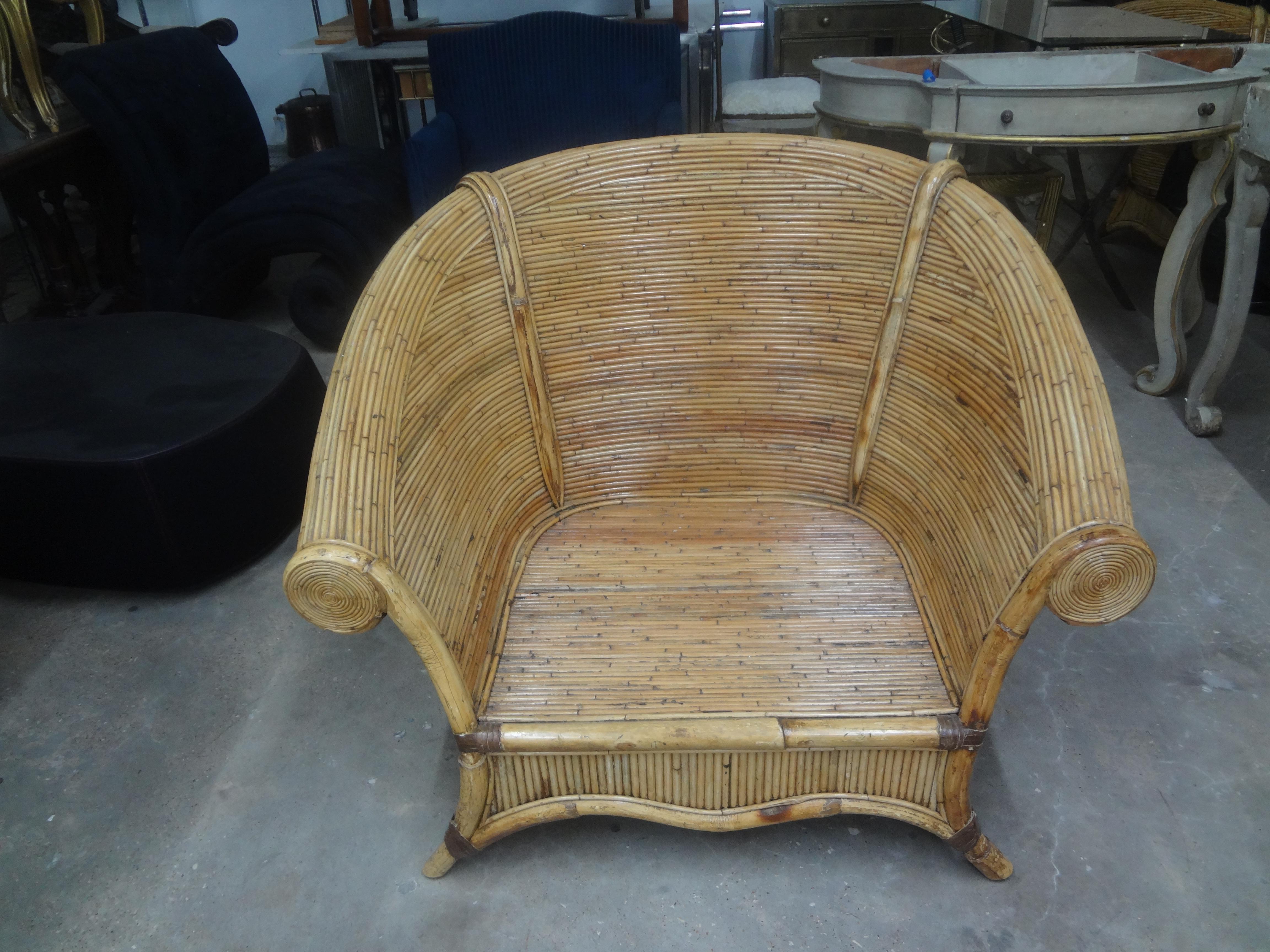 Paire de chaises longues italiennes Vivai del Sud en bois de roseau en vente 11