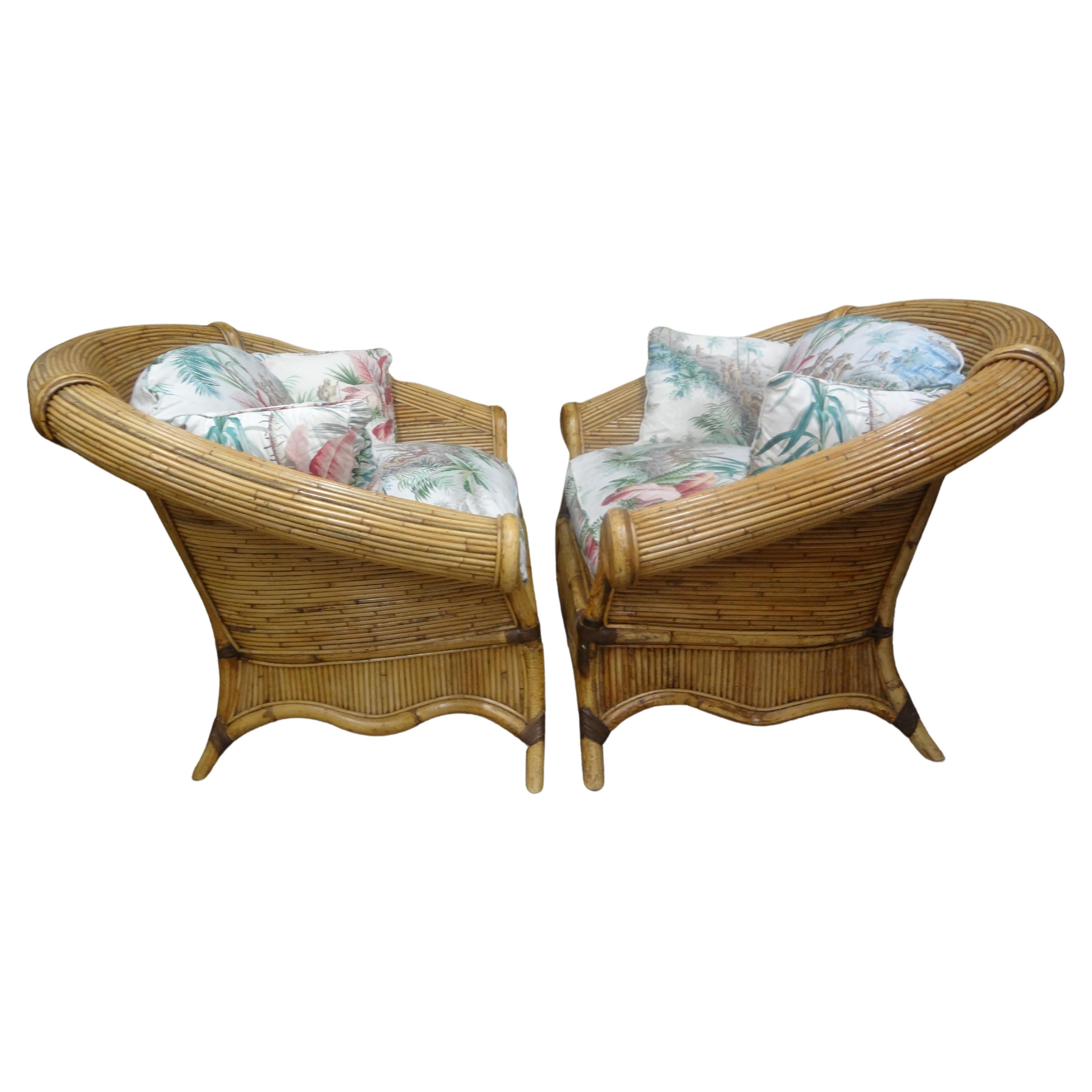 Paire de chaises longues italiennes Vivai del Sud en bois de roseau en vente 14