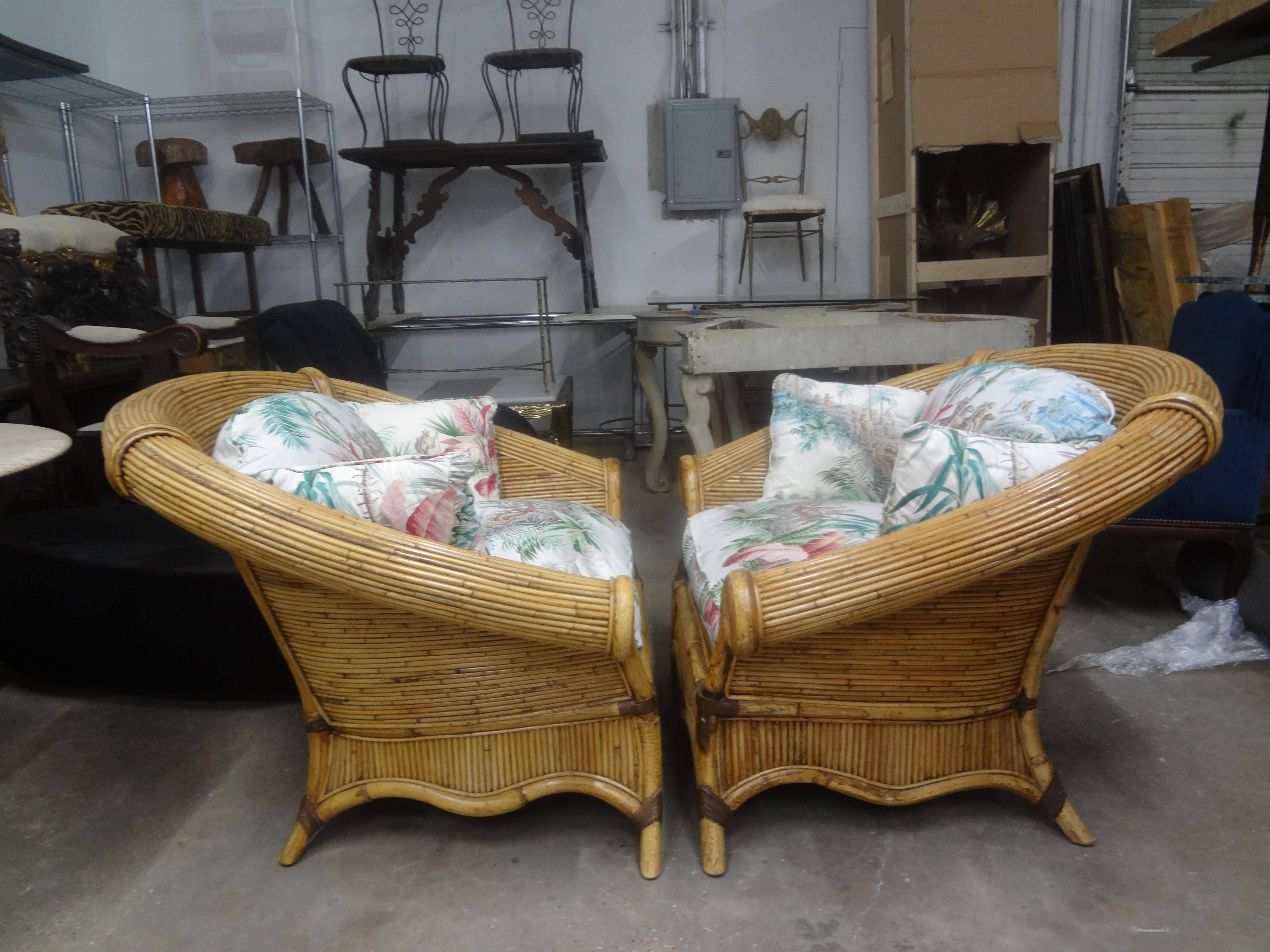Organique Paire de chaises longues italiennes Vivai del Sud en bois de roseau en vente