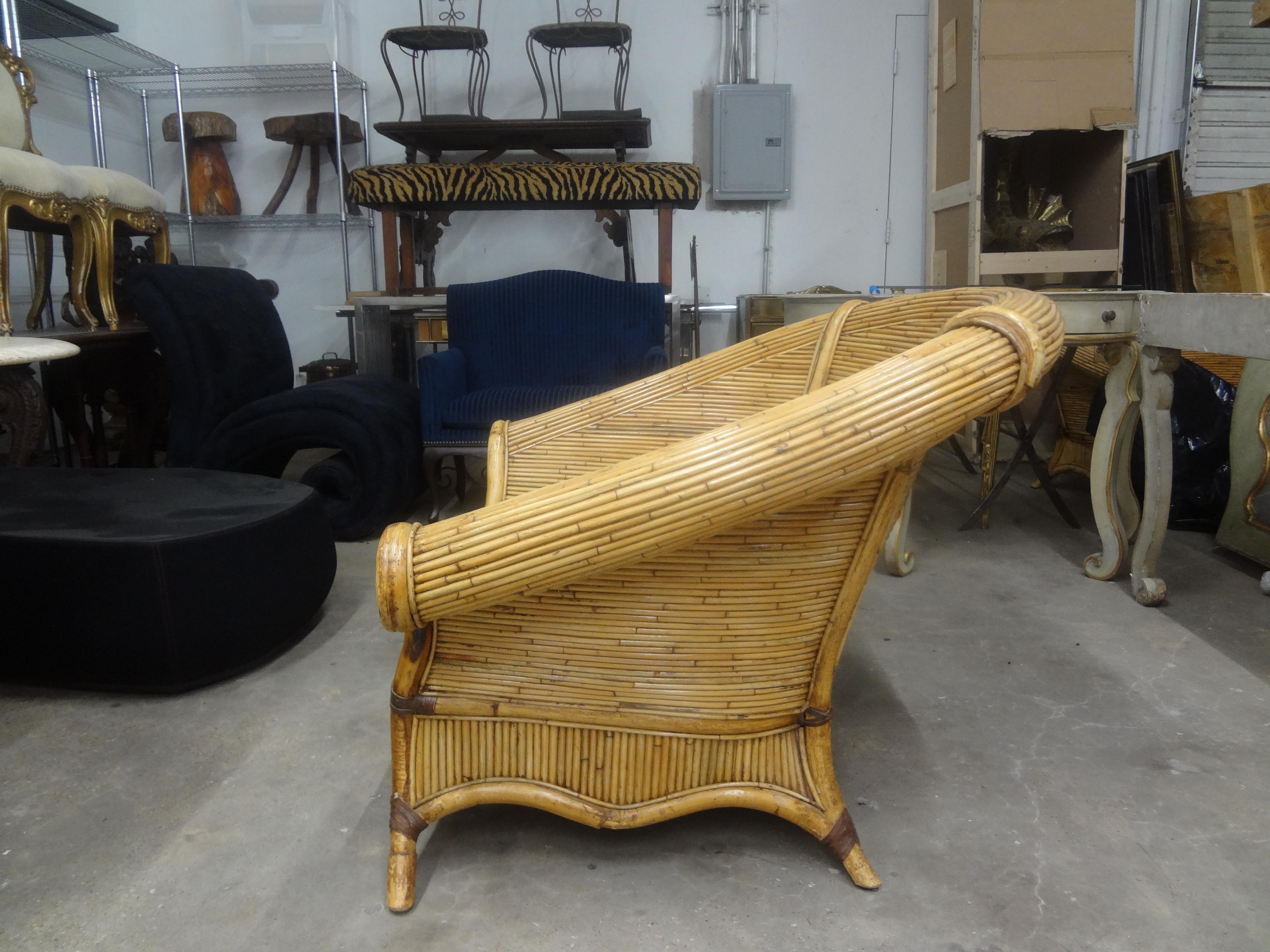 Paire de chaises longues italiennes Vivai del Sud en bois de roseau en vente 1