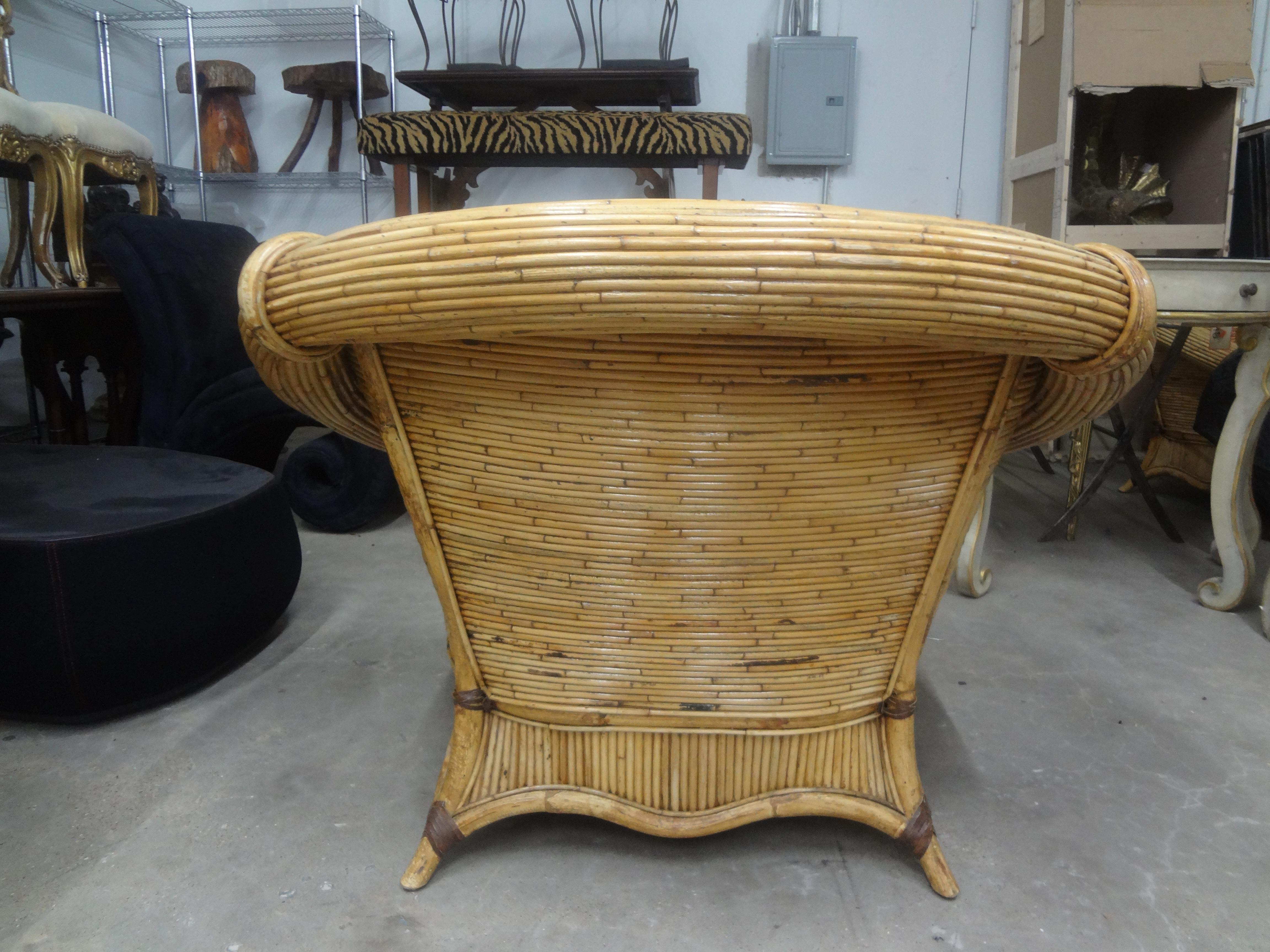 Pair Of Italian Vivai Del Sud Pencil Reed Lounge Chairs For Sale 2