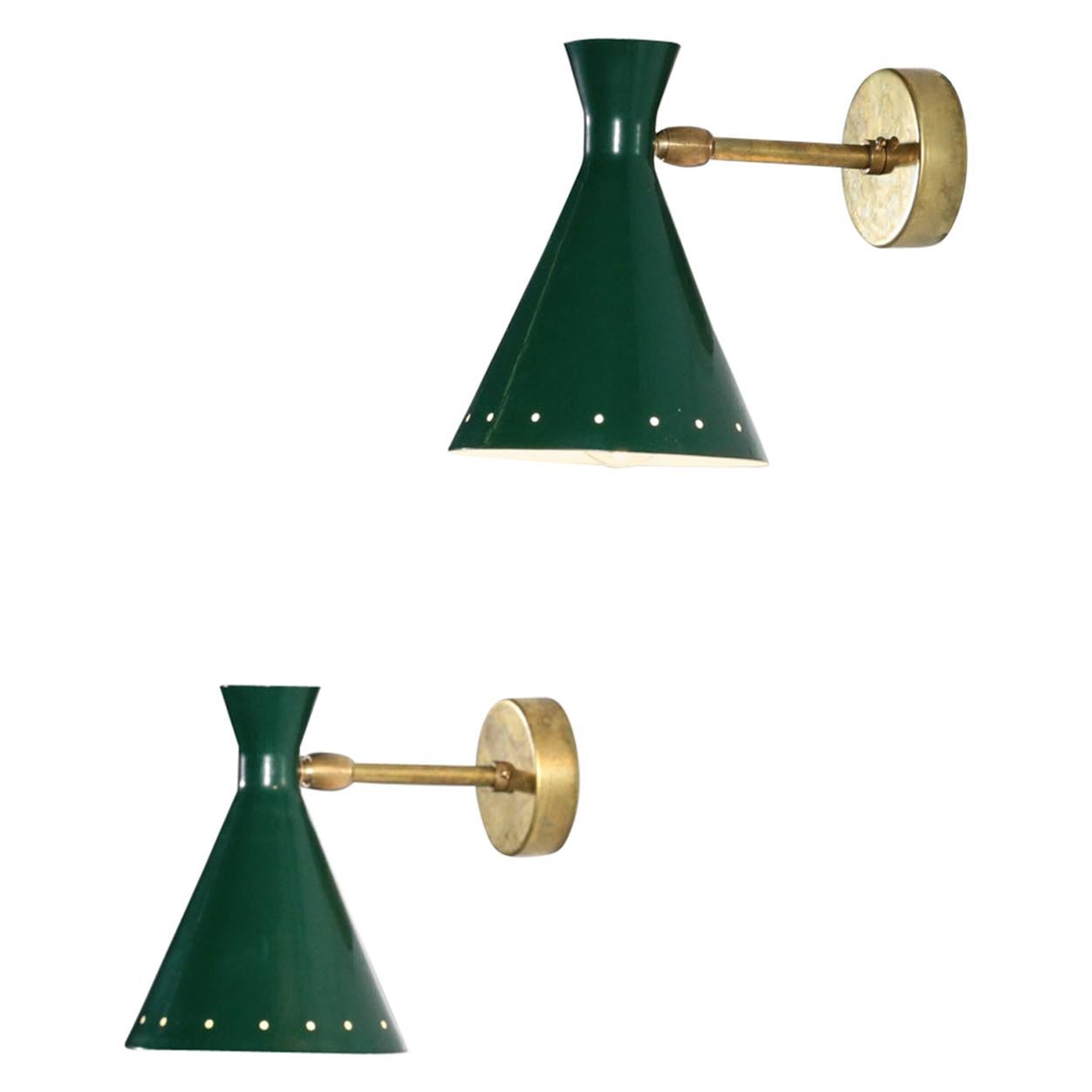Italian Wall Lamp "Cocotte" Green