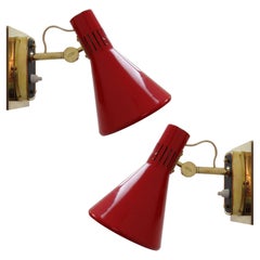 Pair of Italian Wall Lights Model 2085 by Stilnovo, 1950