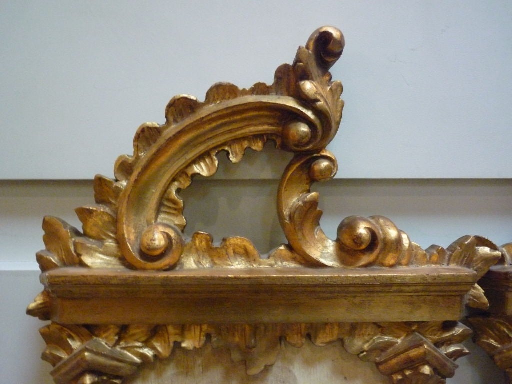 Pair of Italian Gilt Wall Sconces In Good Condition In Dallas, TX