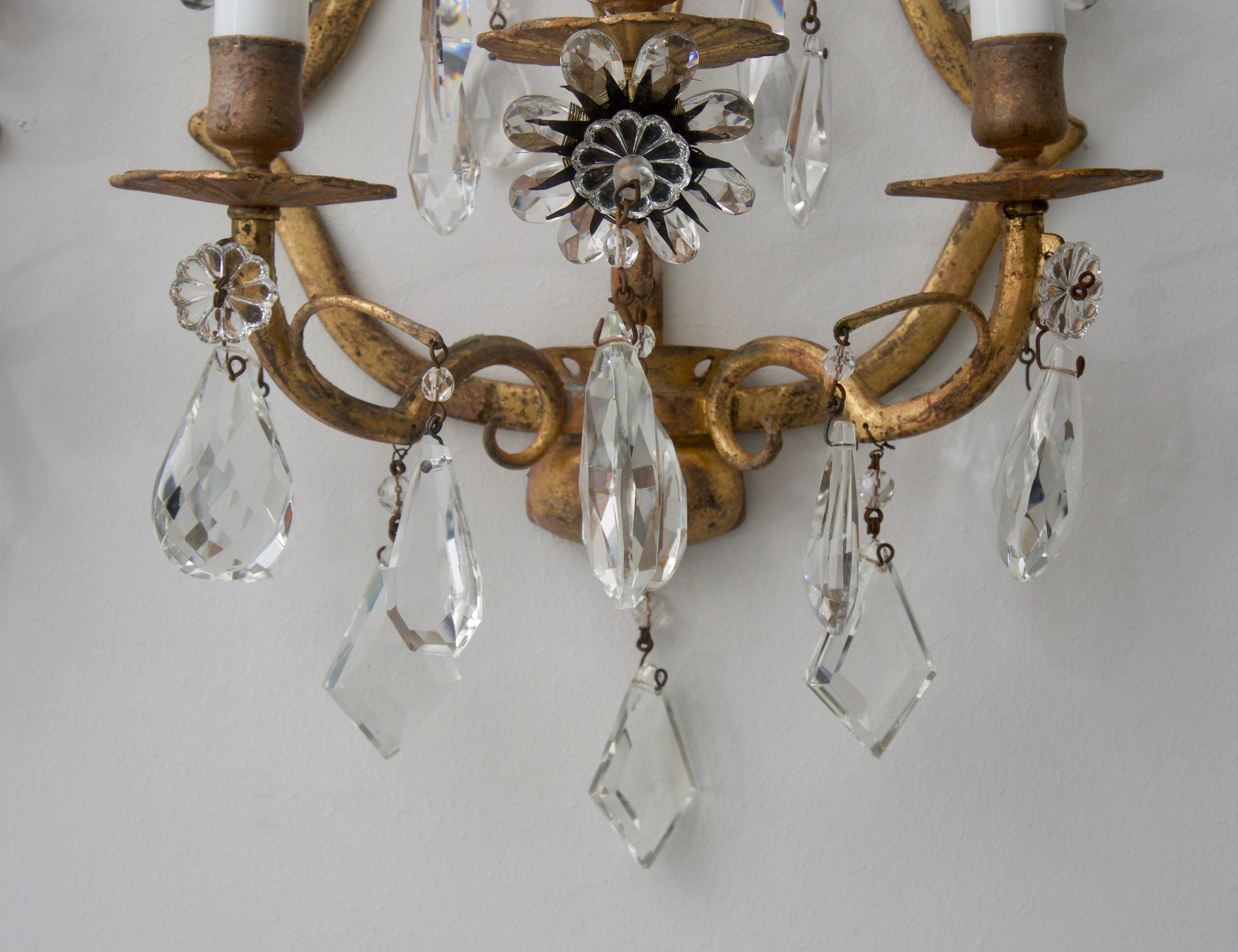 Hollywood Regency Pair of Italian Wall Sconces For Sale
