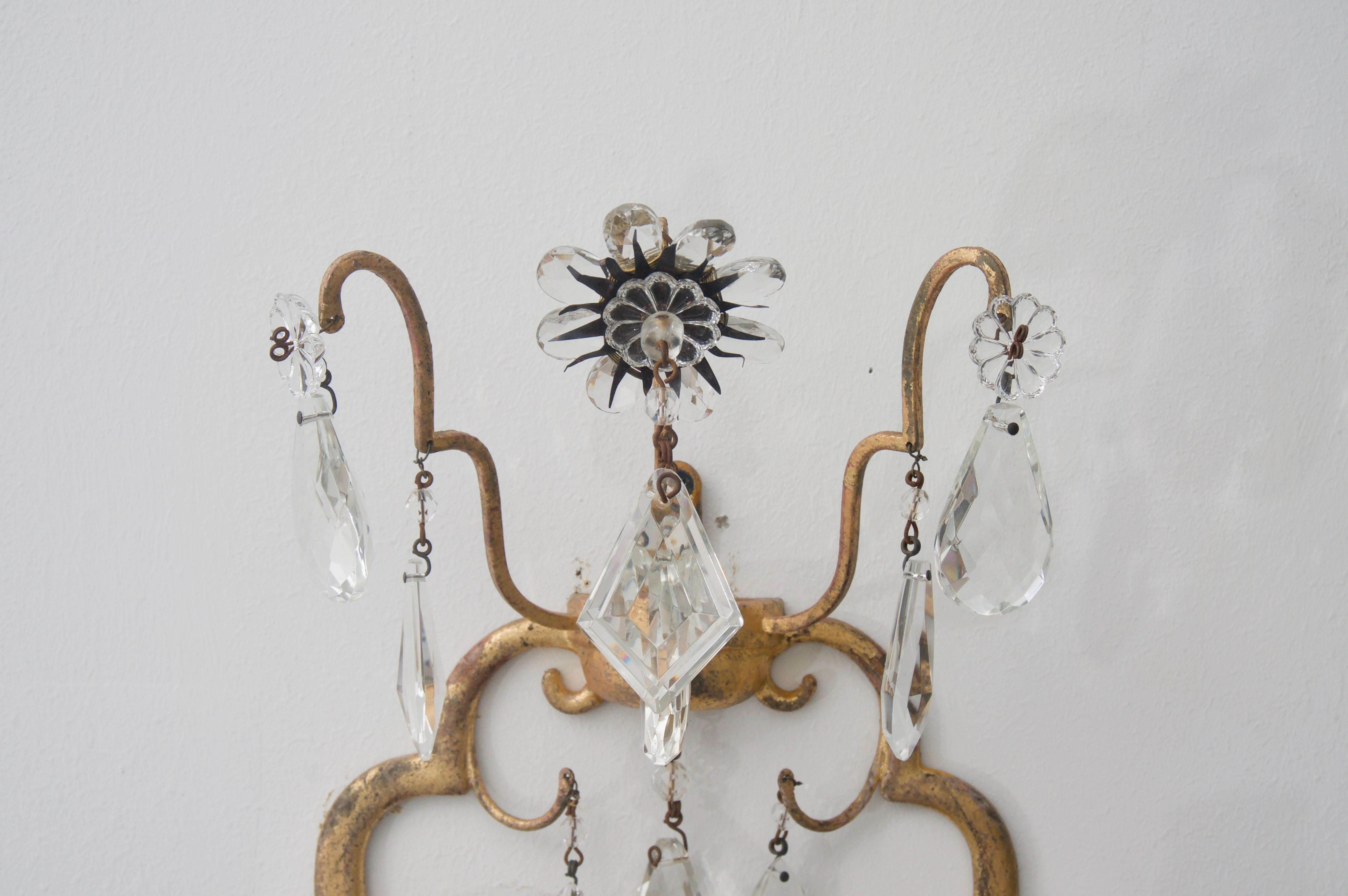 Pair of Italian Wall Sconces In Good Condition For Sale In West Palm Beach, FL