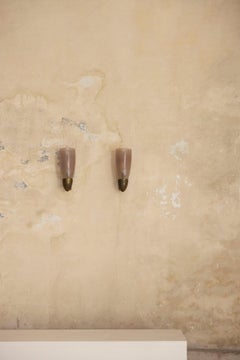 Coppia di appliques italiane prodotte da Venini, Murano, circa anni '50.