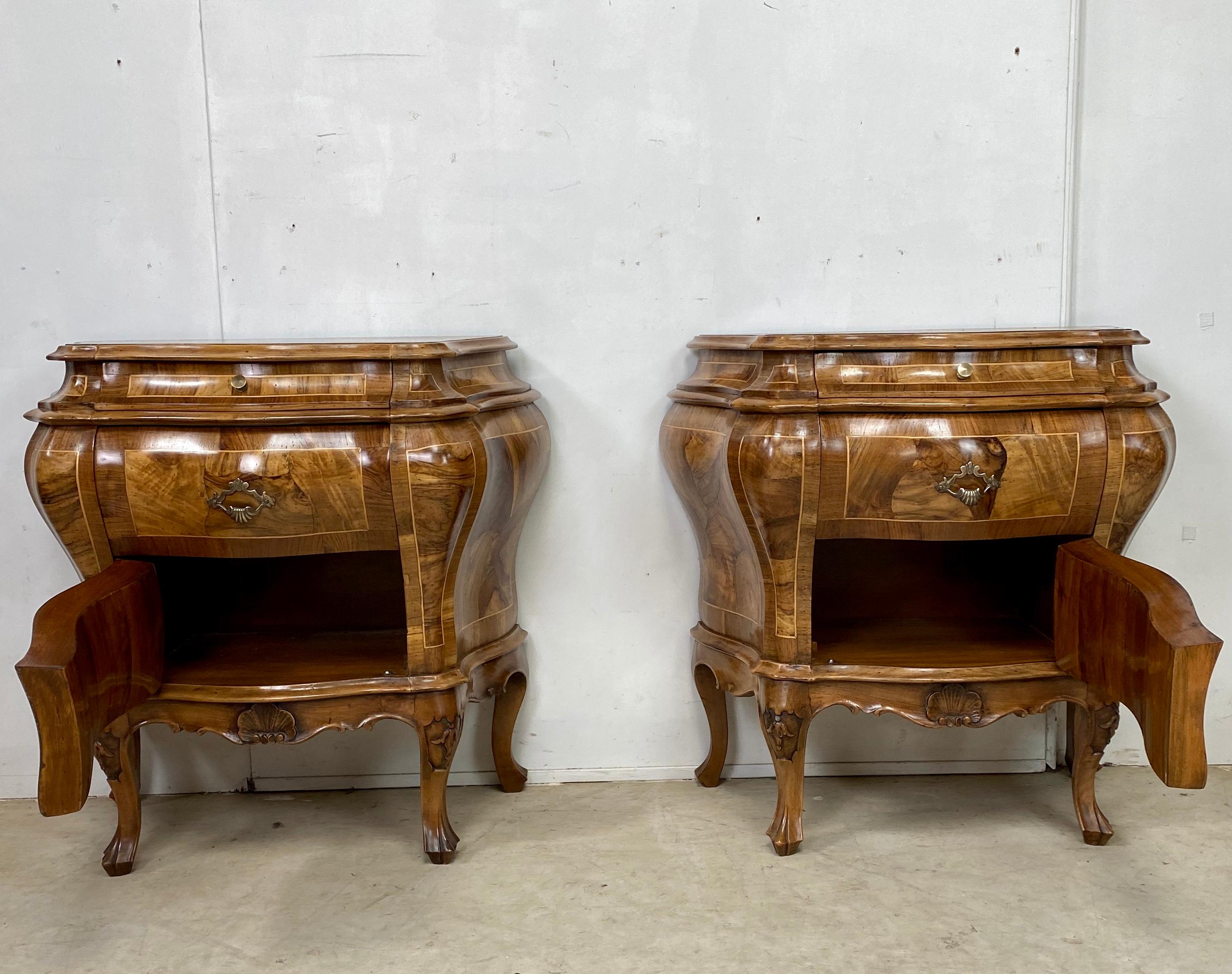 Pair of Italian Walnut Commodes For Sale 2