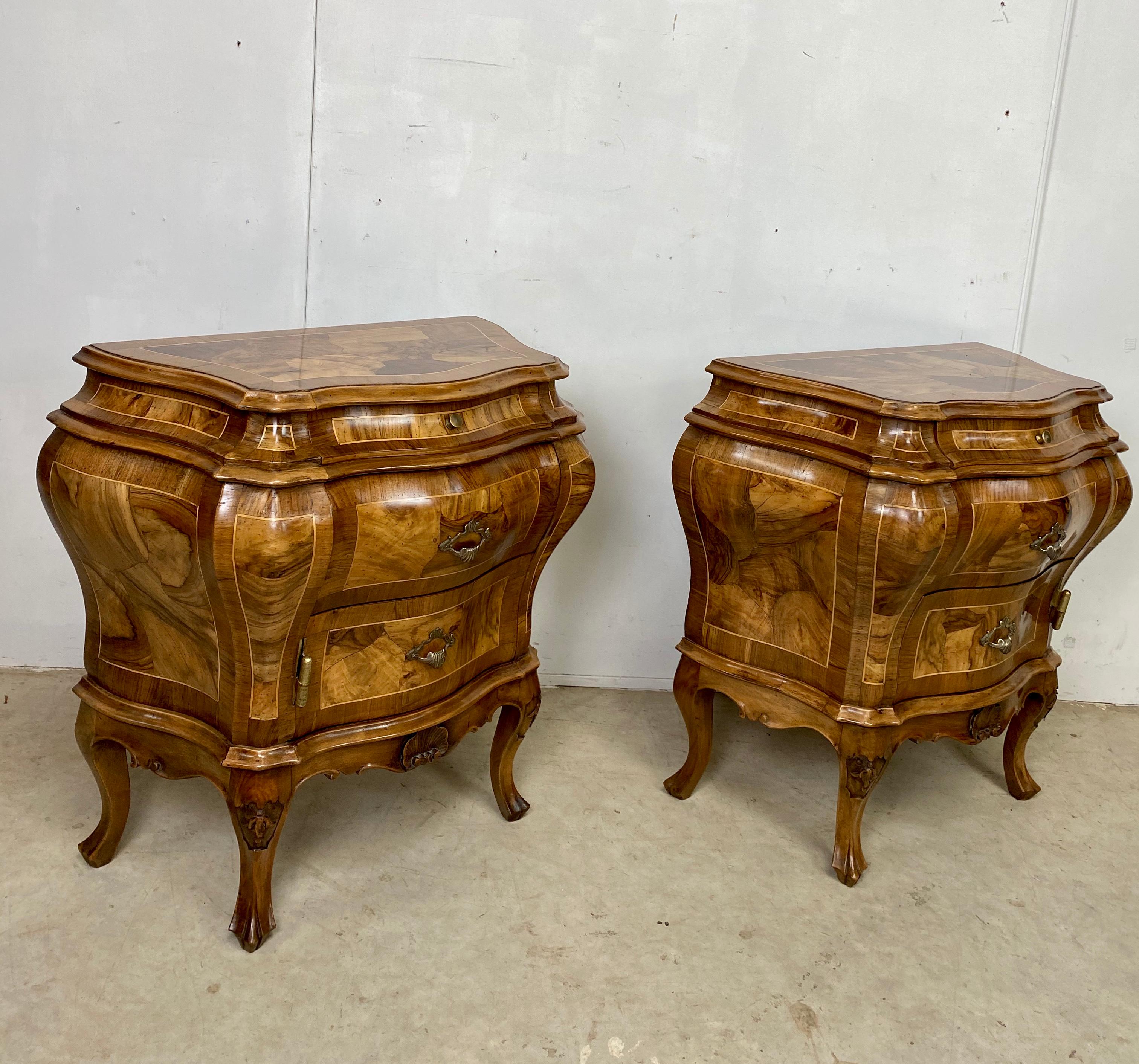 Pair of Italian Walnut Commodes For Sale 5