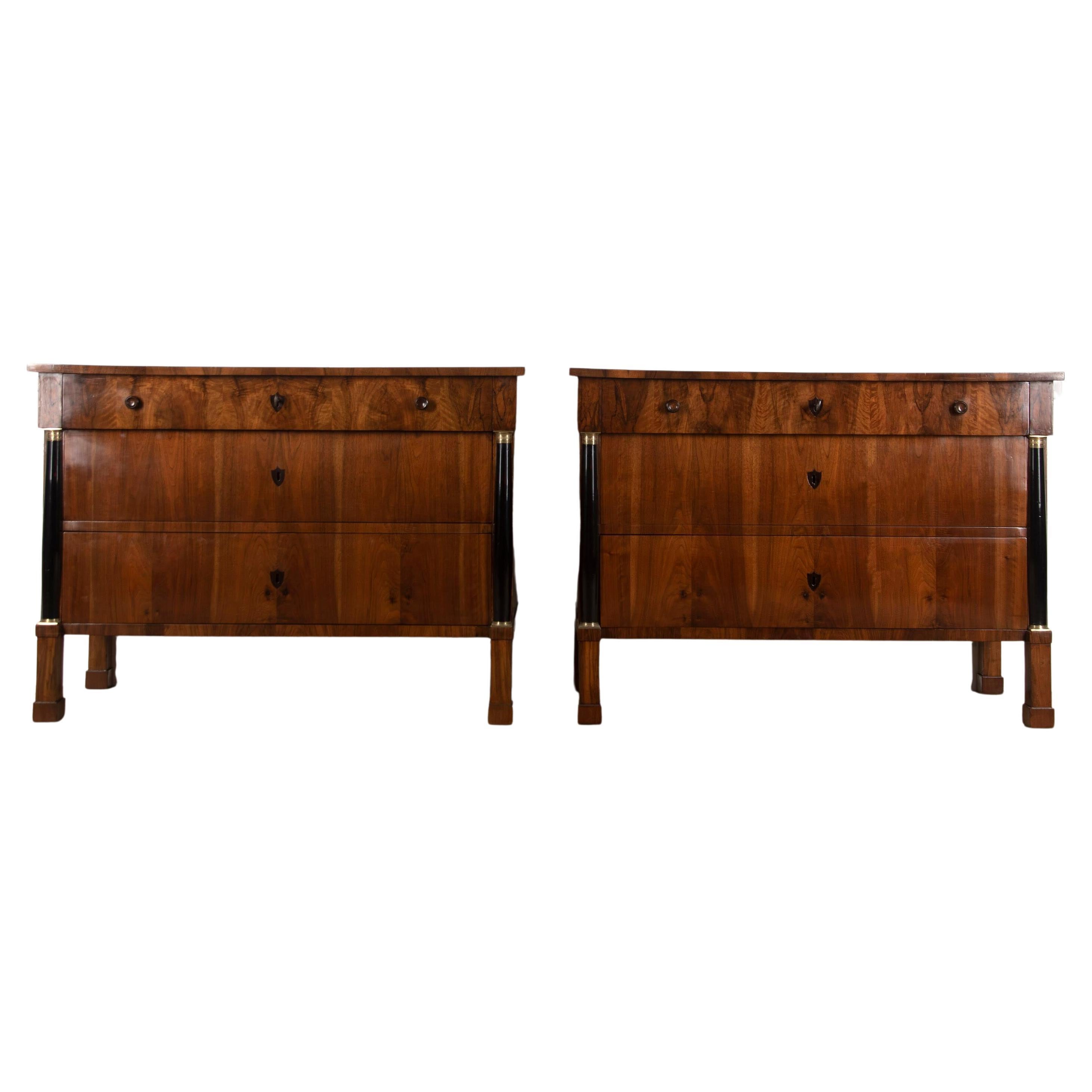 Pair of Italian Walnut Commodes