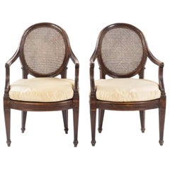 Pair of Italian Walnut Fauteuils  Genoa, circa 1790