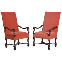 Pair of Italian Walnut Poltrone 'Armchairs' in the LXIV Taste