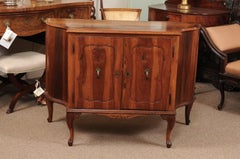 Pair of Italian Walnut Serpentine Cabinets, Early 19th Century